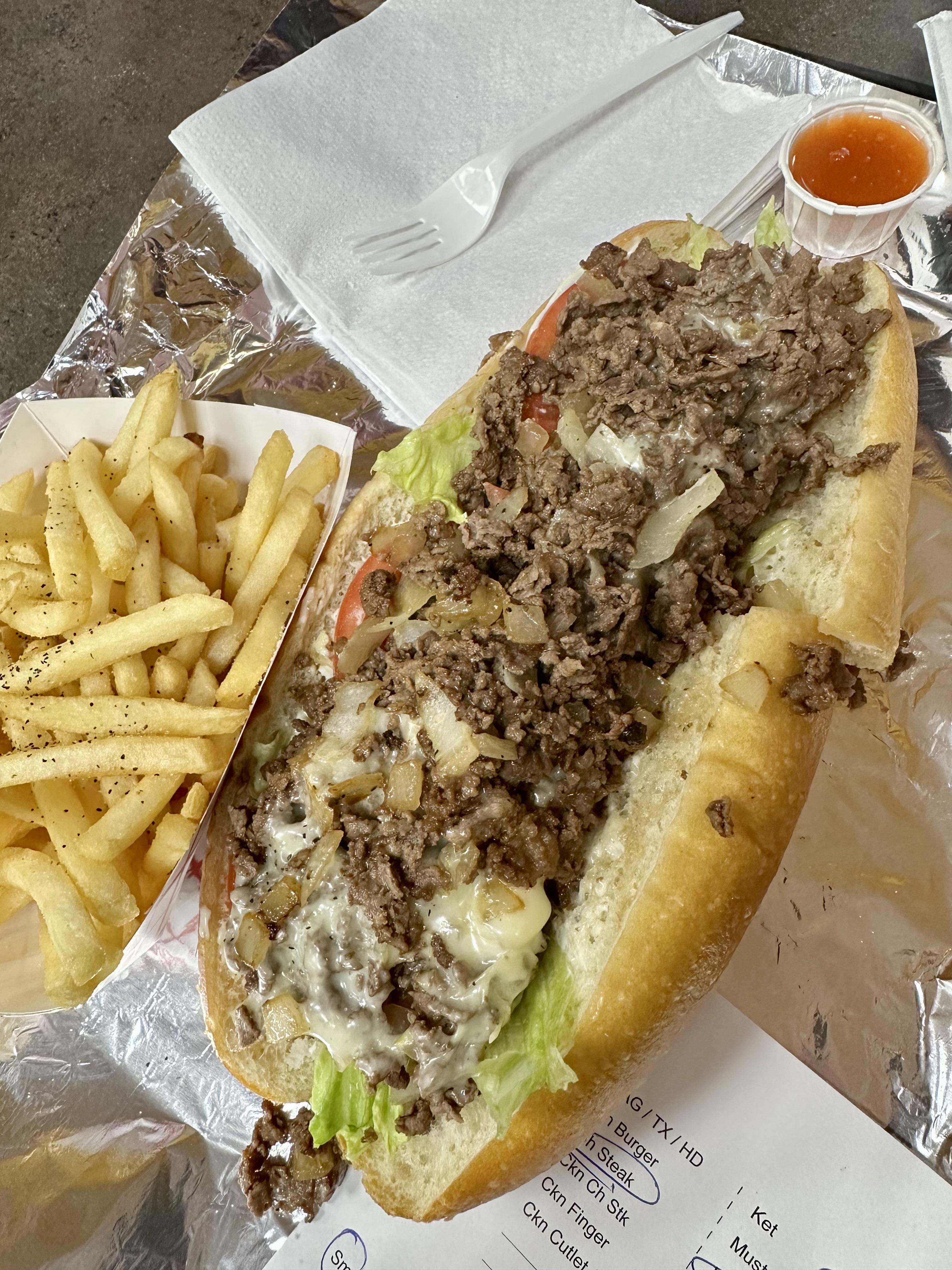 [I ate] a Philly Cheese Steak Hoagie w/ fries r/food