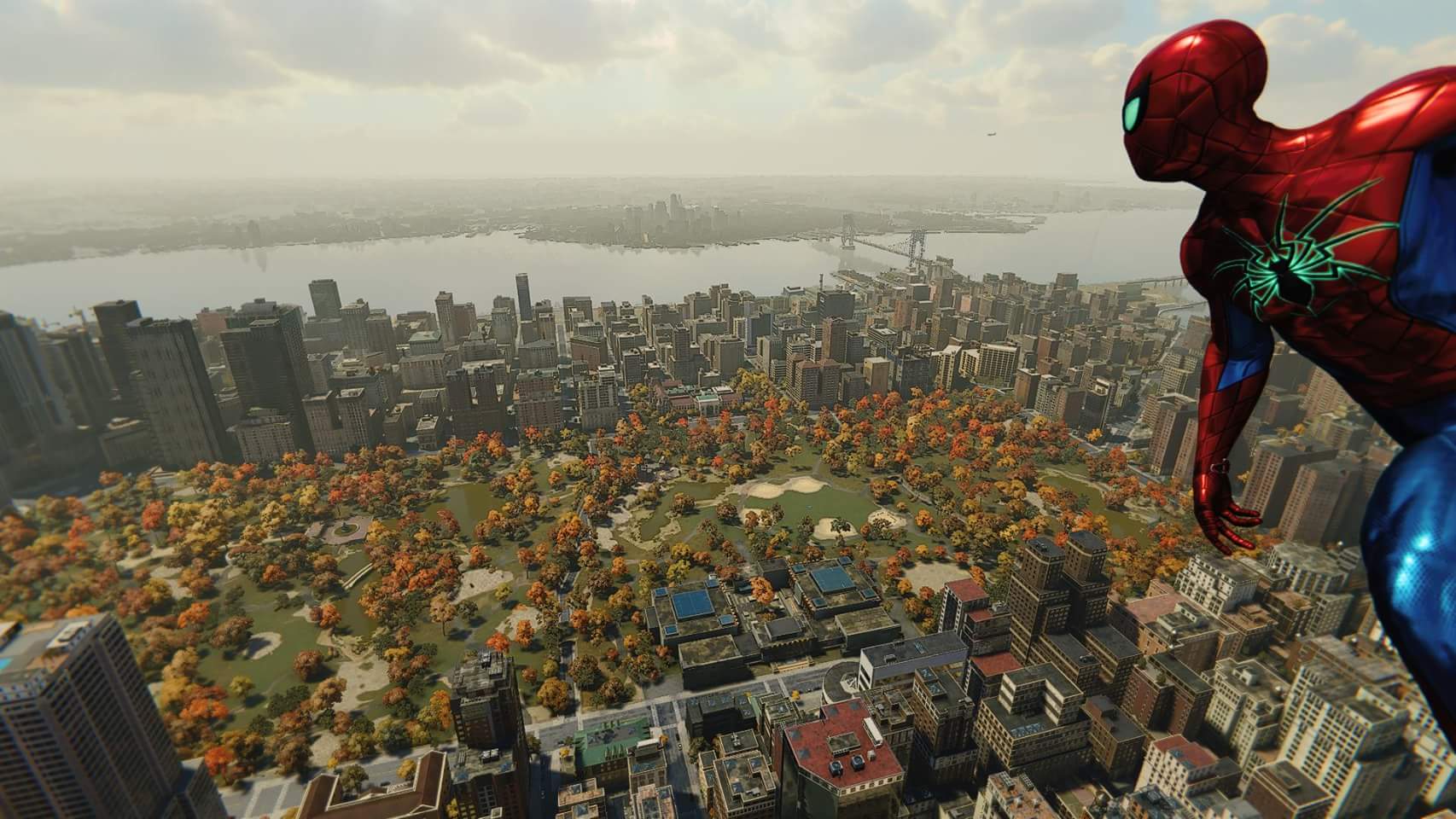 Got a nice view of Central Park thanks to the Avengers tower! r