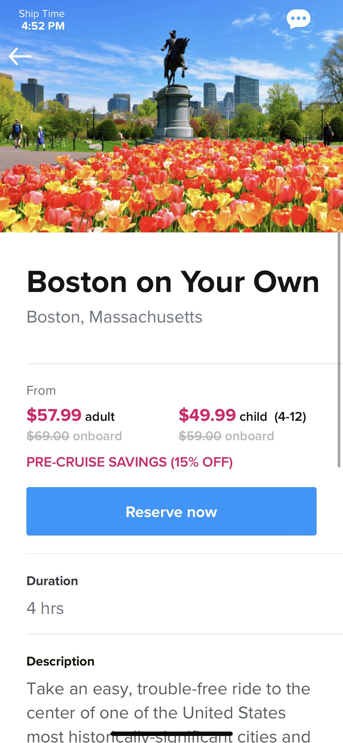 Can someone tell me what is included with this tour? Is it just a ride into Boston? r