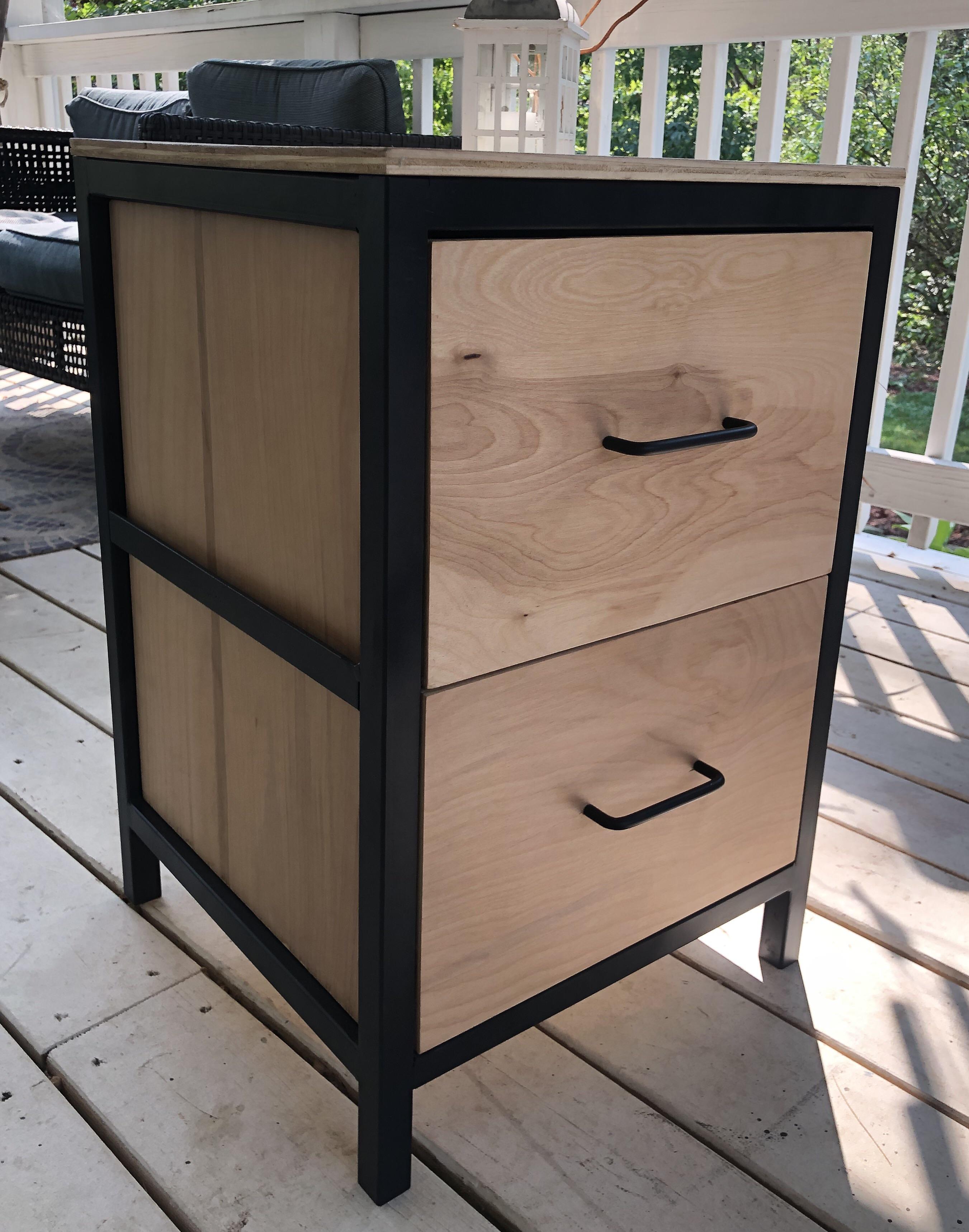 My first project, animal crossing iron wood dresser r/Welding