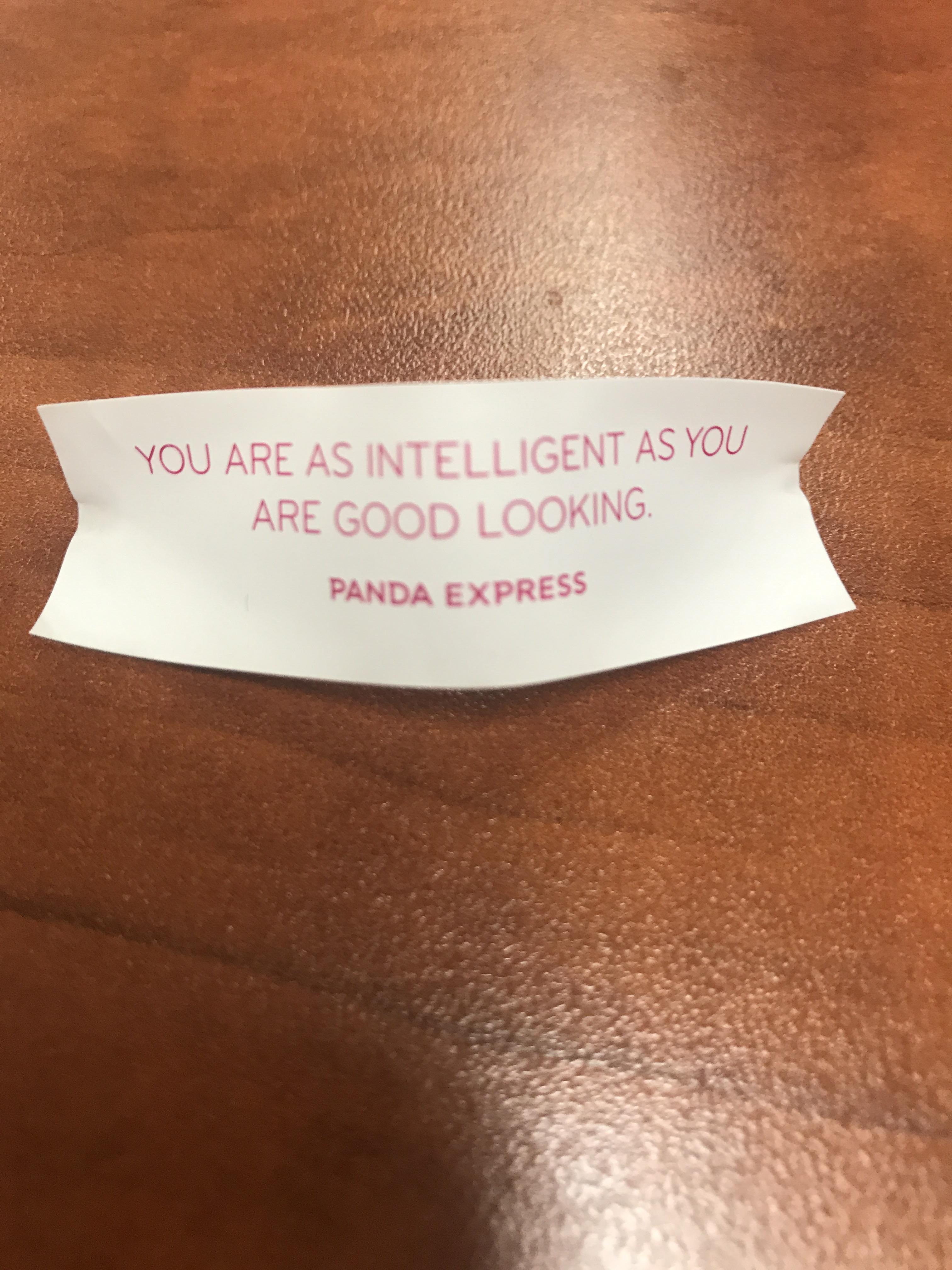 Panda Express with the jokes funny