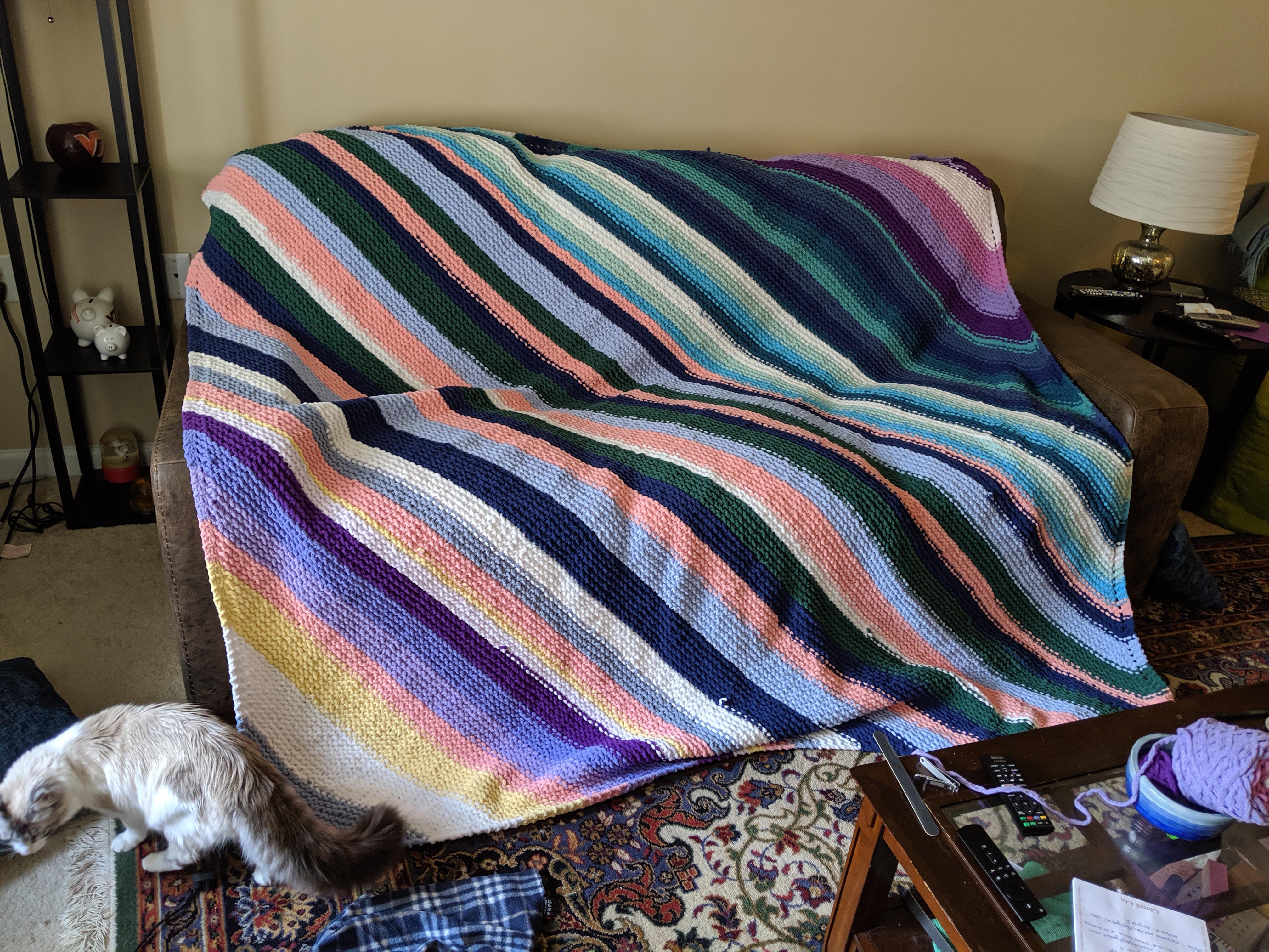 My finished Quarantine Blanket! [FO] r/knitting