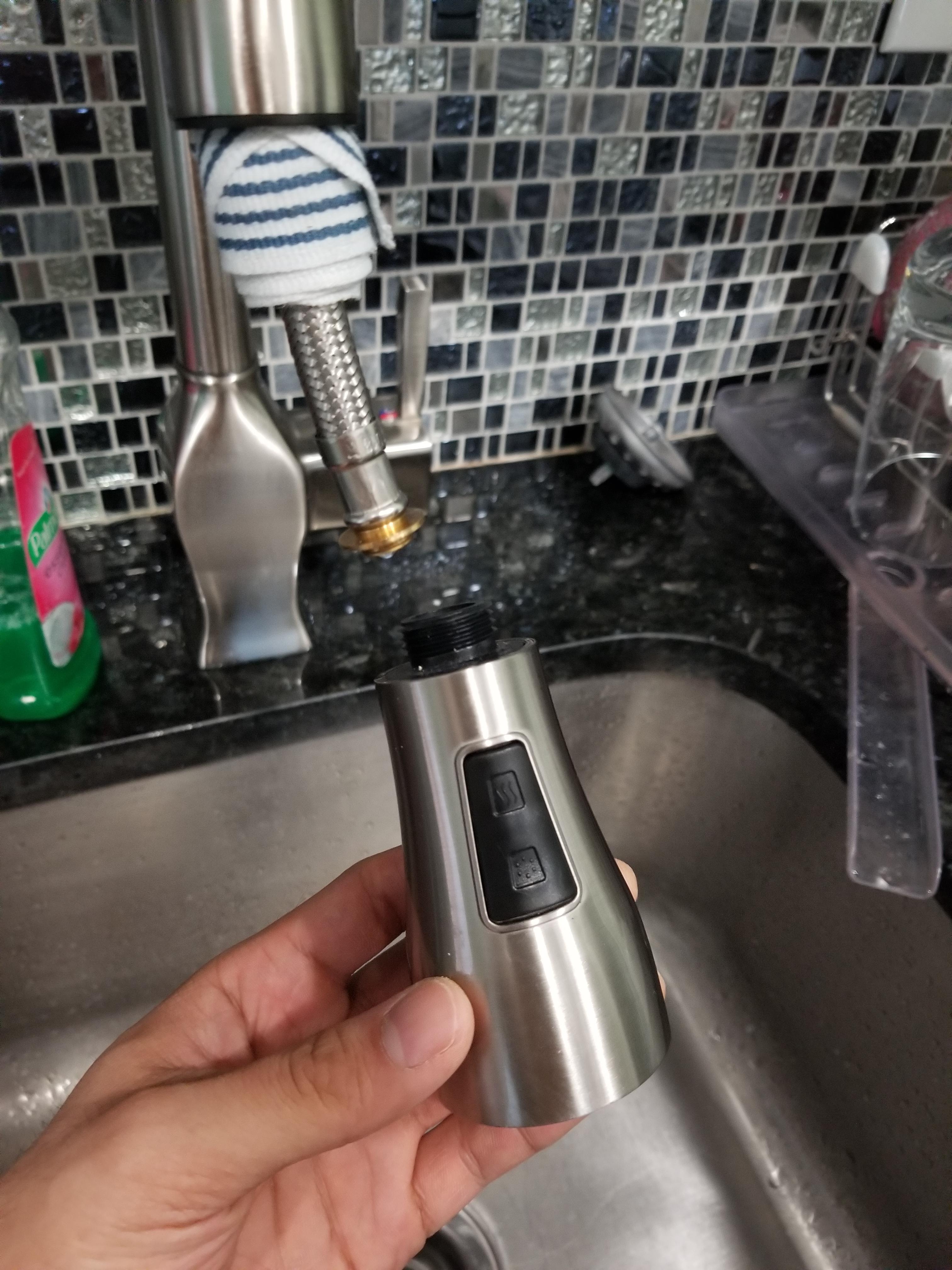 The end fitting to my sink's hosetospray head adapter fell down into