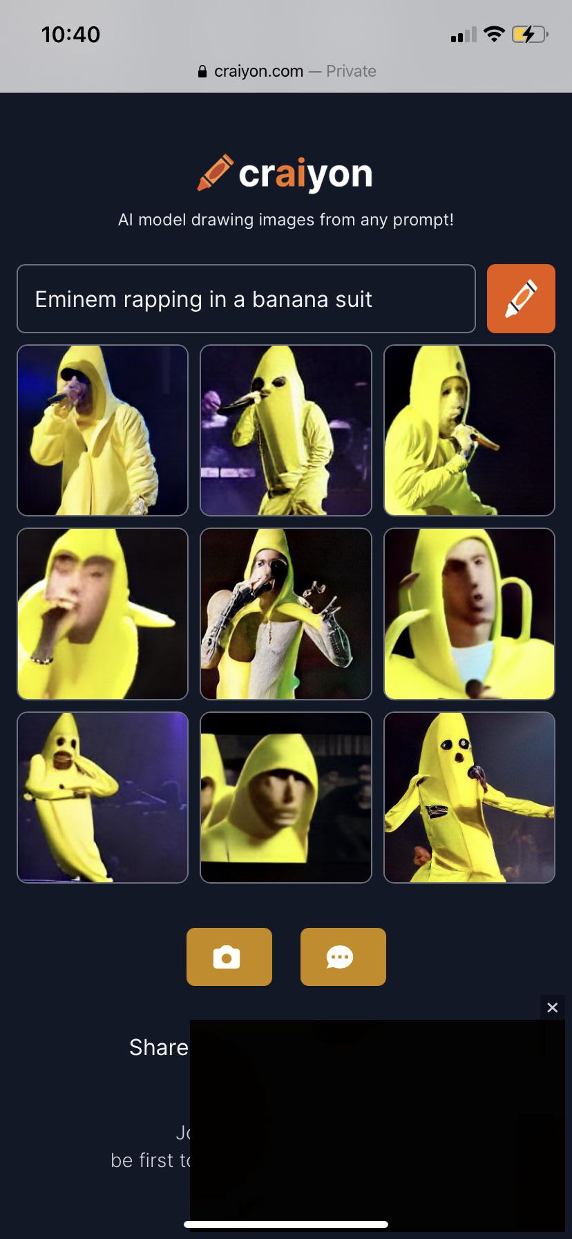 Eminem rapping in a banana suit r/craiyon