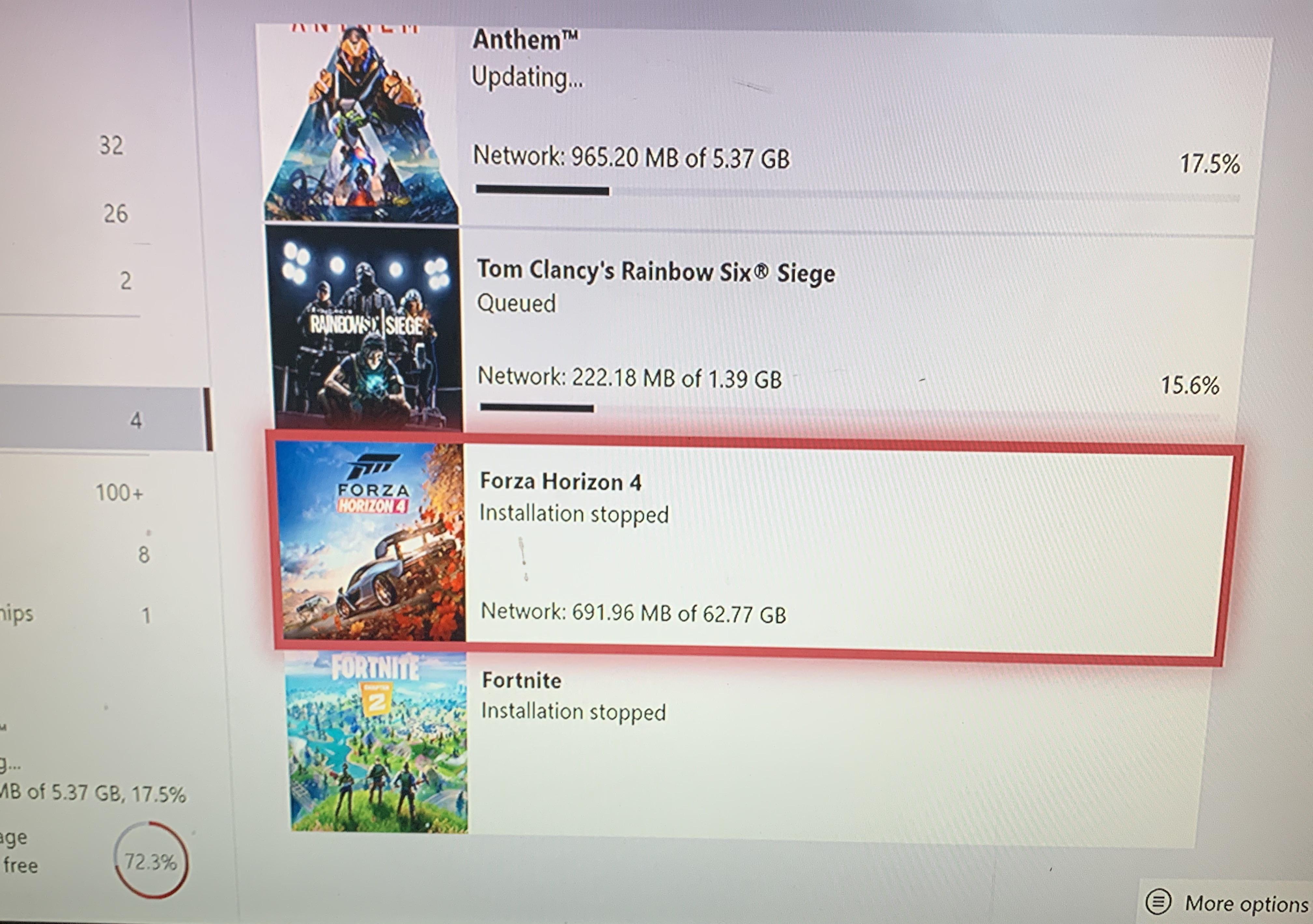 Bug Saying games are updating but not doing anything then saying