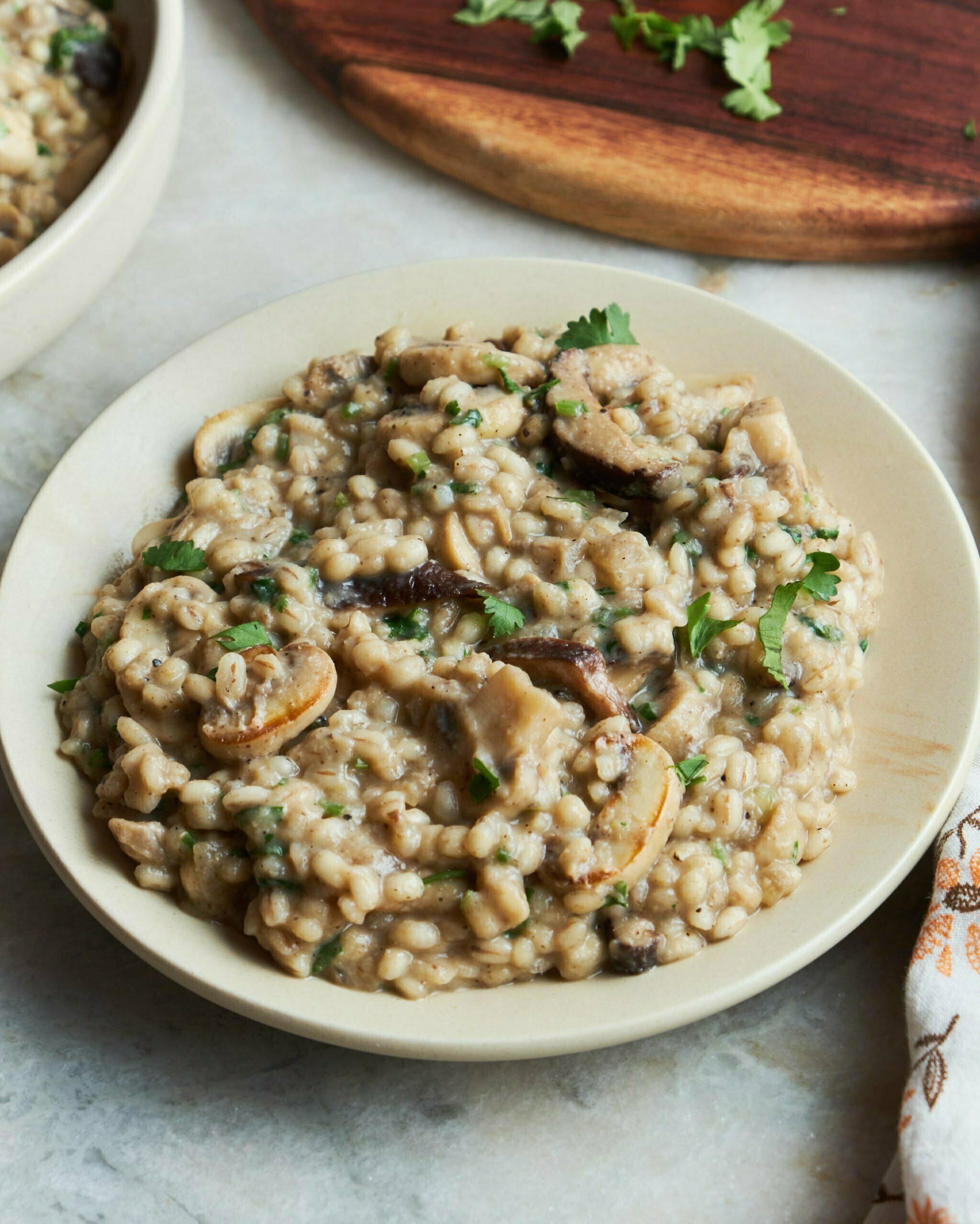 I Made Creamy, Umami Mushroom Barley Risotto For Dinner (SO GOOD