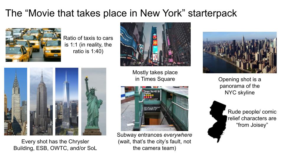 The "Movie that takes place in New York" starter pack r/starterpacks