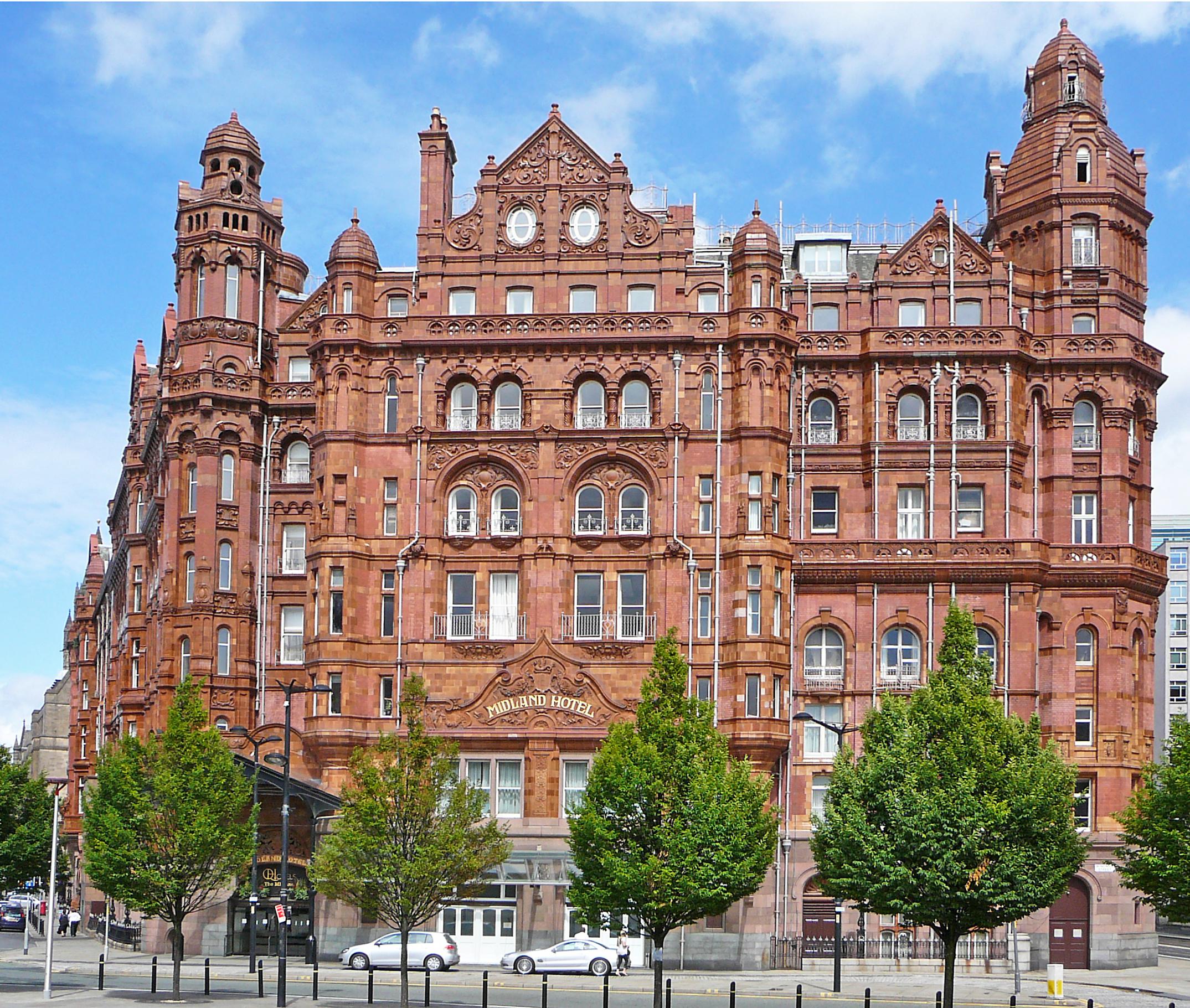 Midland Hotel in Manchester, UK. An Eclectic Edwardian Baroque building