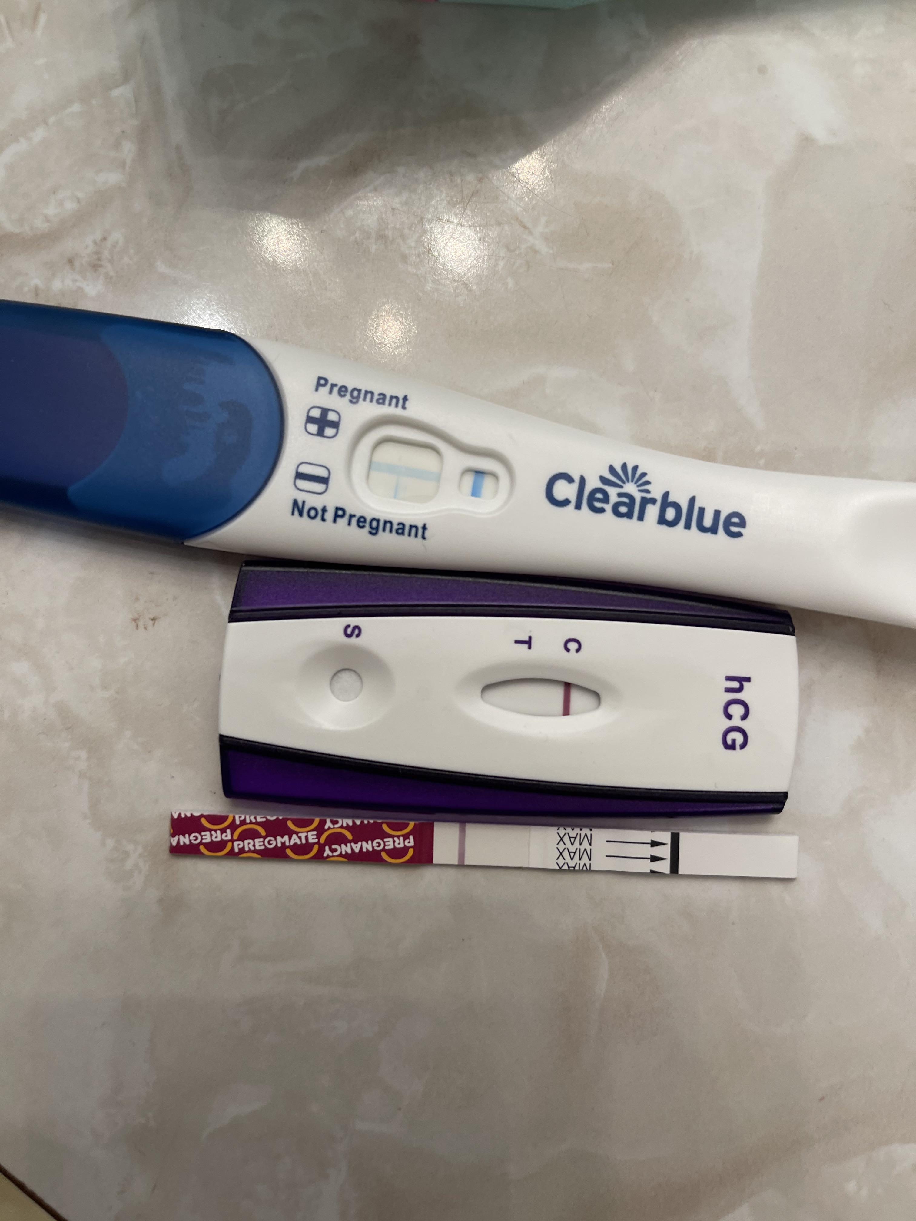 Clear blue,cheap test, pregmate. Took pregmate yesterday very faint