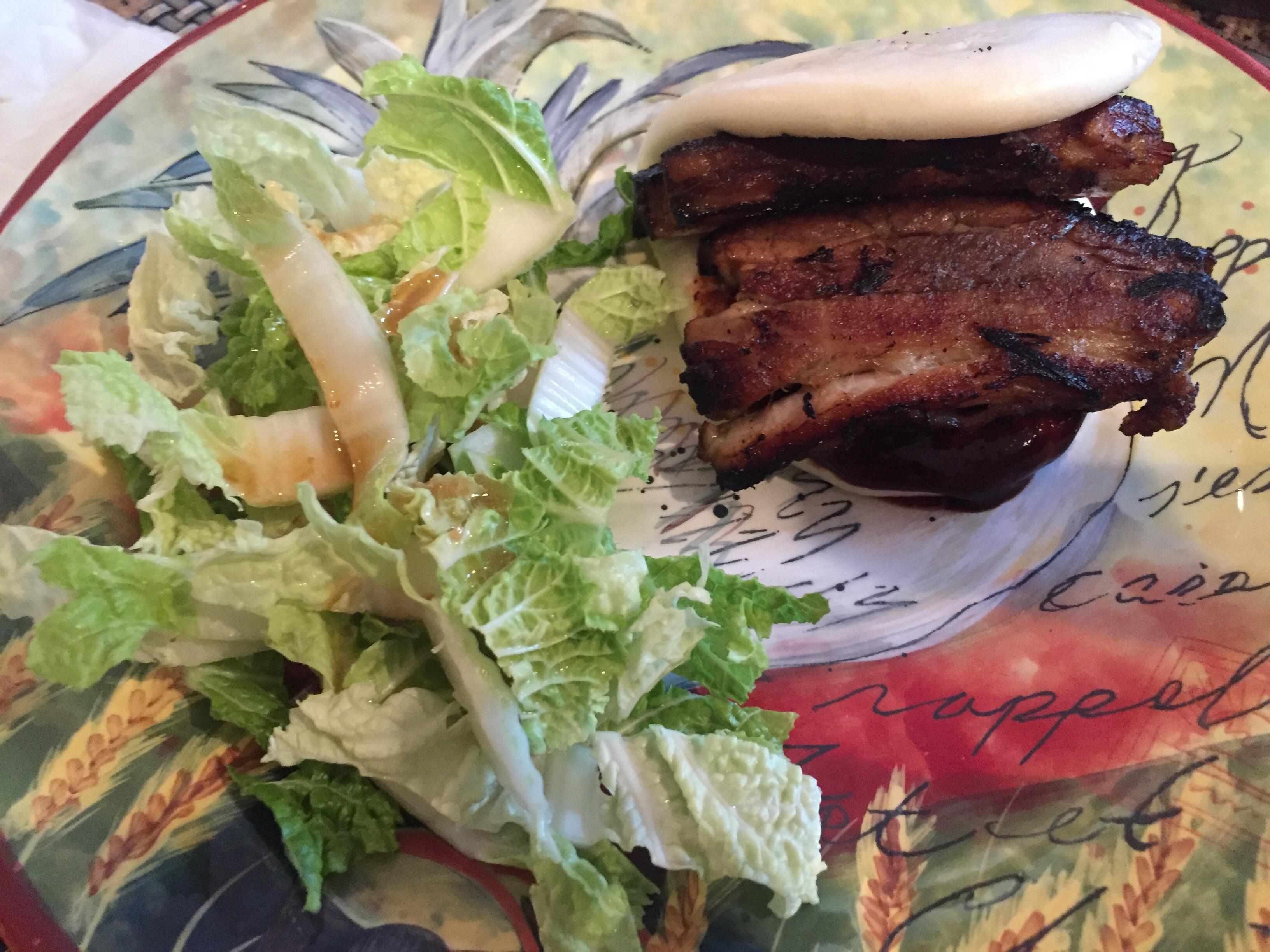 [Homemade] Roasted Pork Bao and Napa Cabbage Slaw r/food
