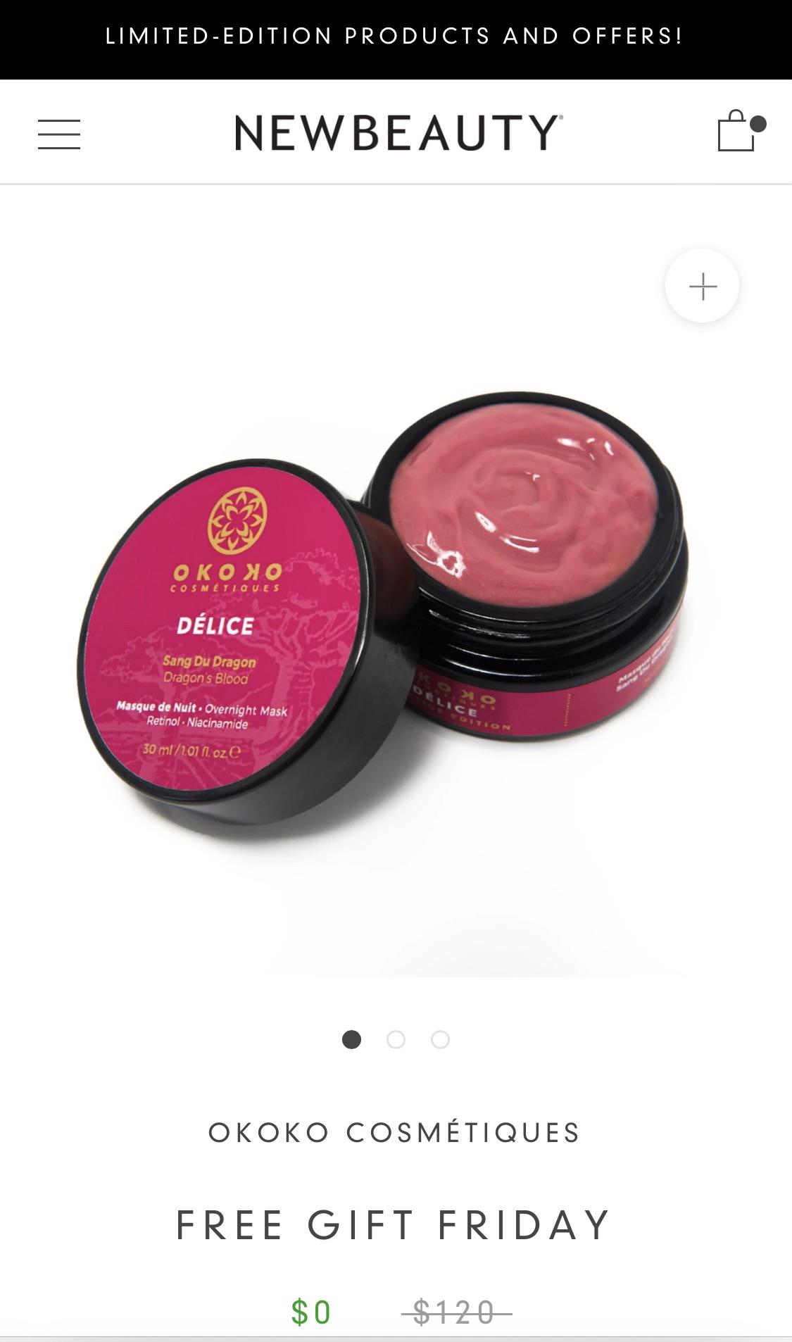 New Beauty Free Gift Friday (9.95 shipping)Okoko Cosmétiques Délice