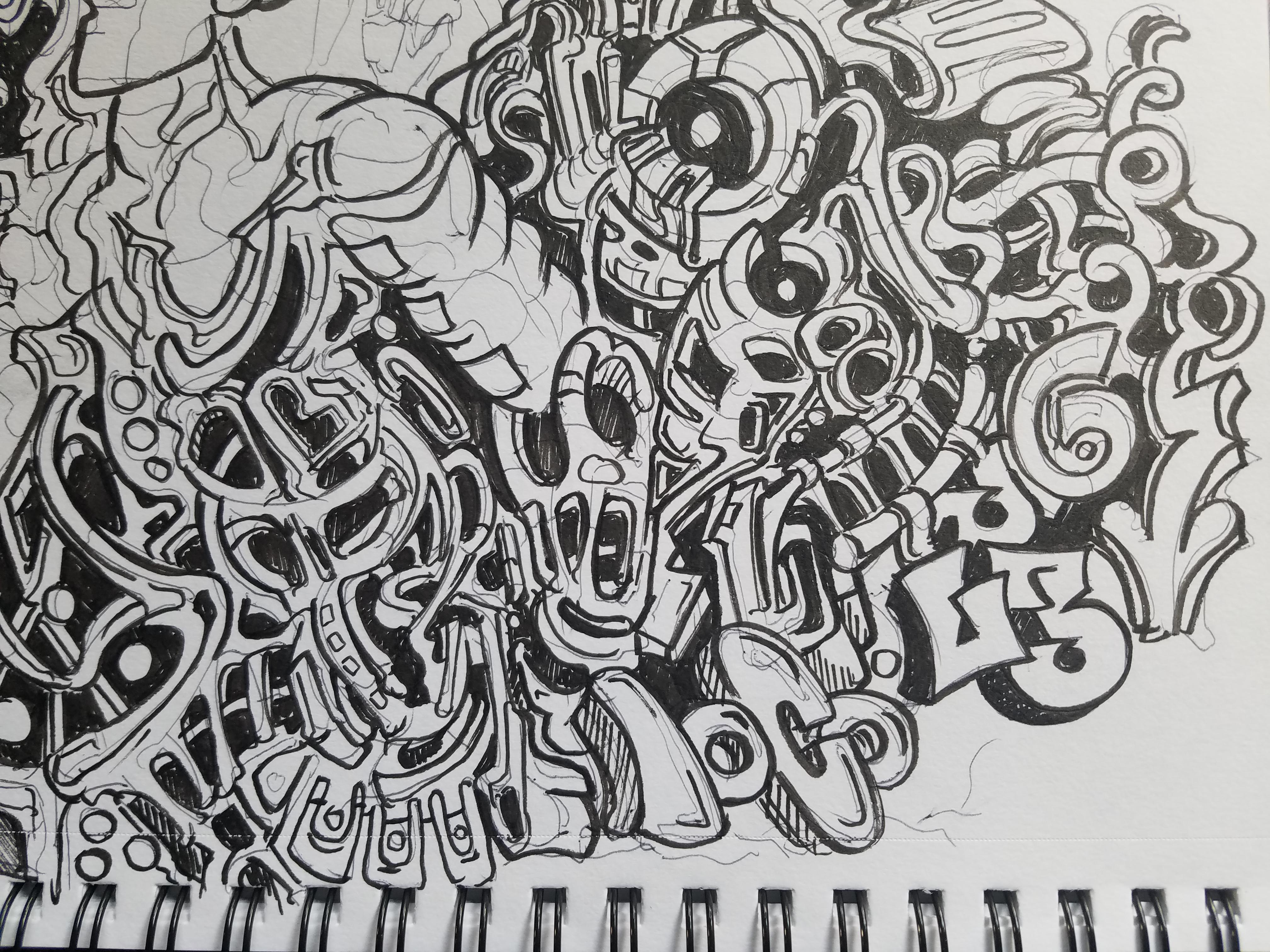 Automatic drawing, me, marker, 2020 r/Art