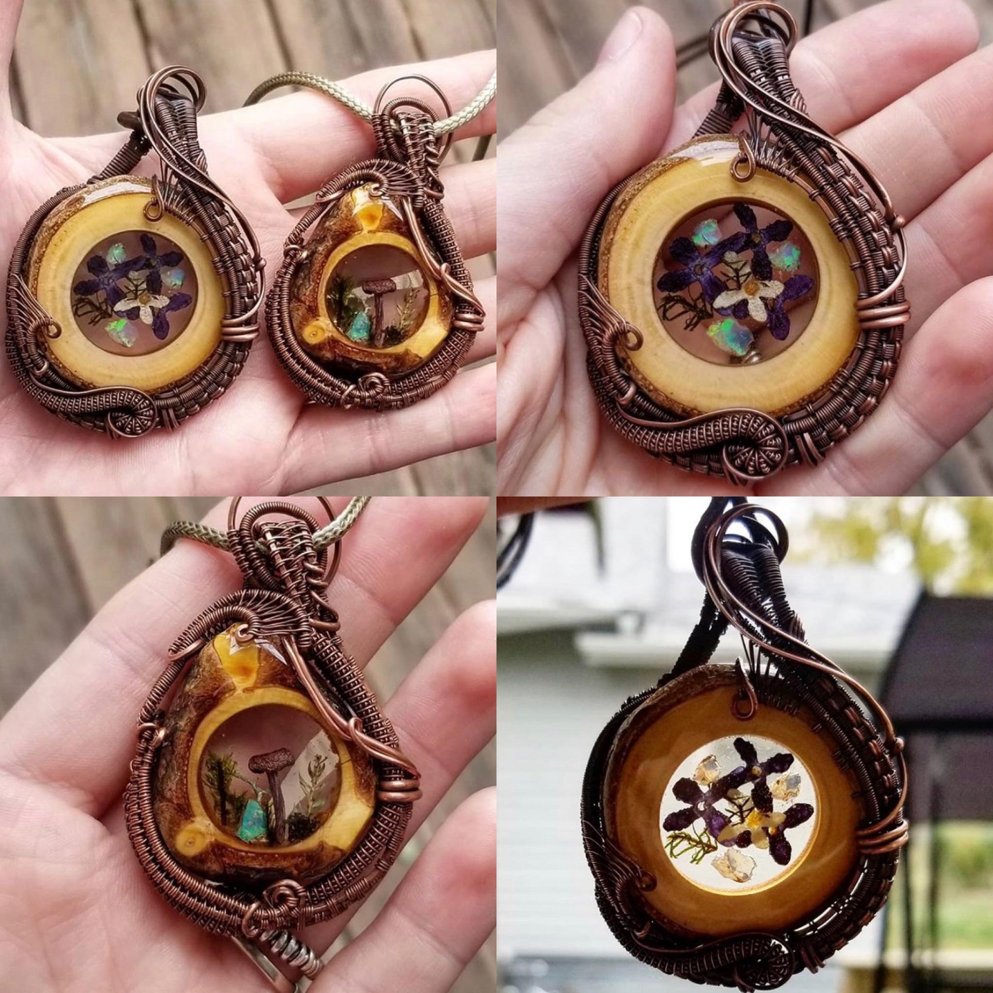 Wire Wrapped Resin Jewelry Cheap Sale