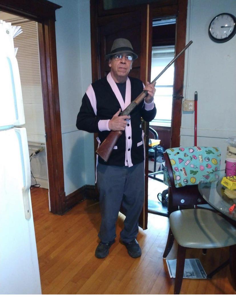 Sawyer and Armitage OG imperial gangster holding a old school rifle