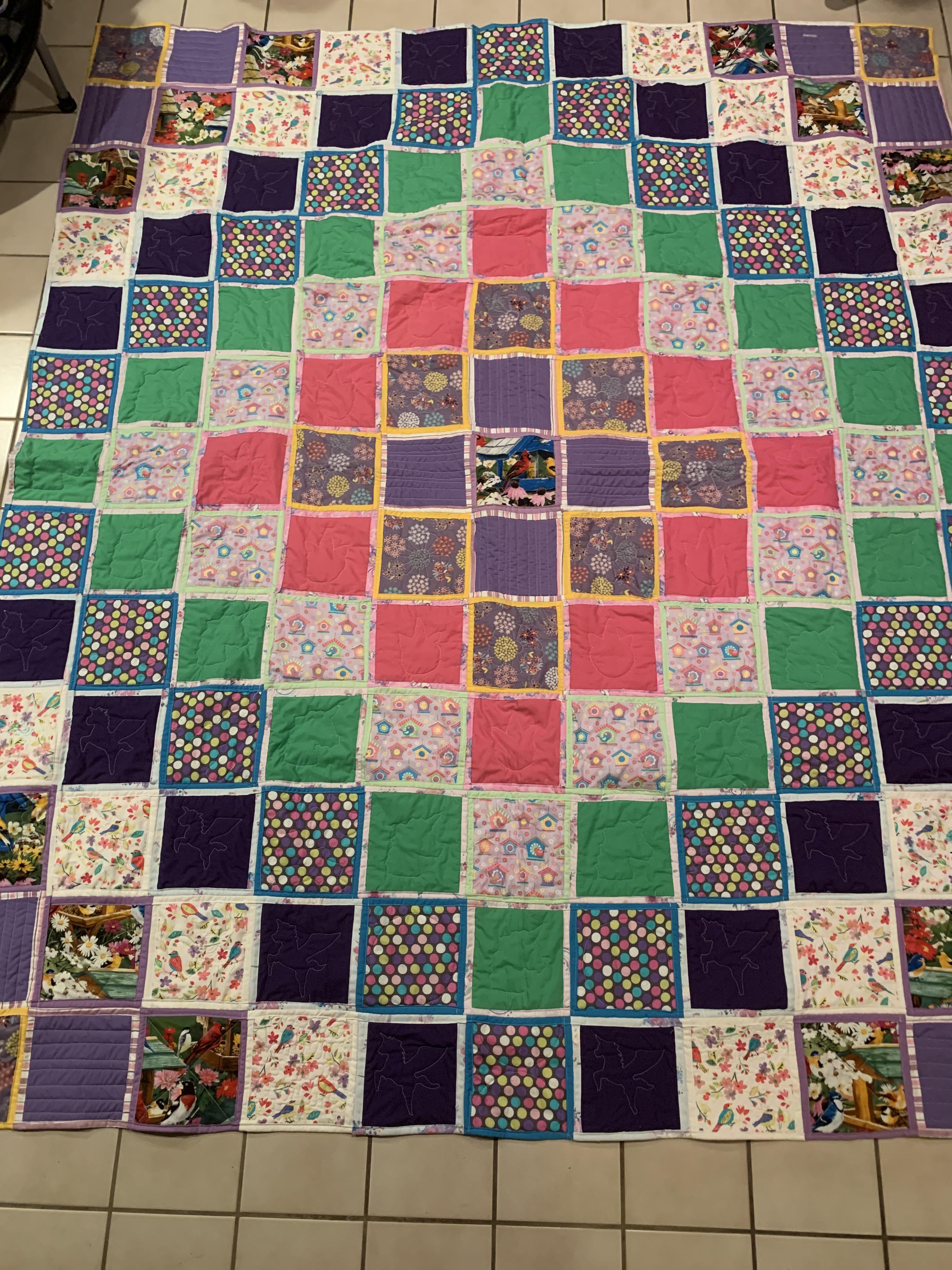 This is my latest quilt finished. It is double sided. r/quilting