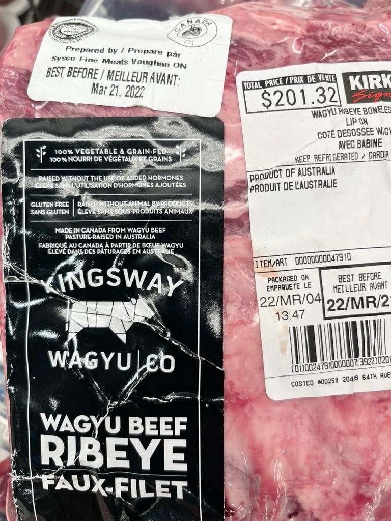 Wagyu Beef Ribeye at Vancouver, Canada Costco