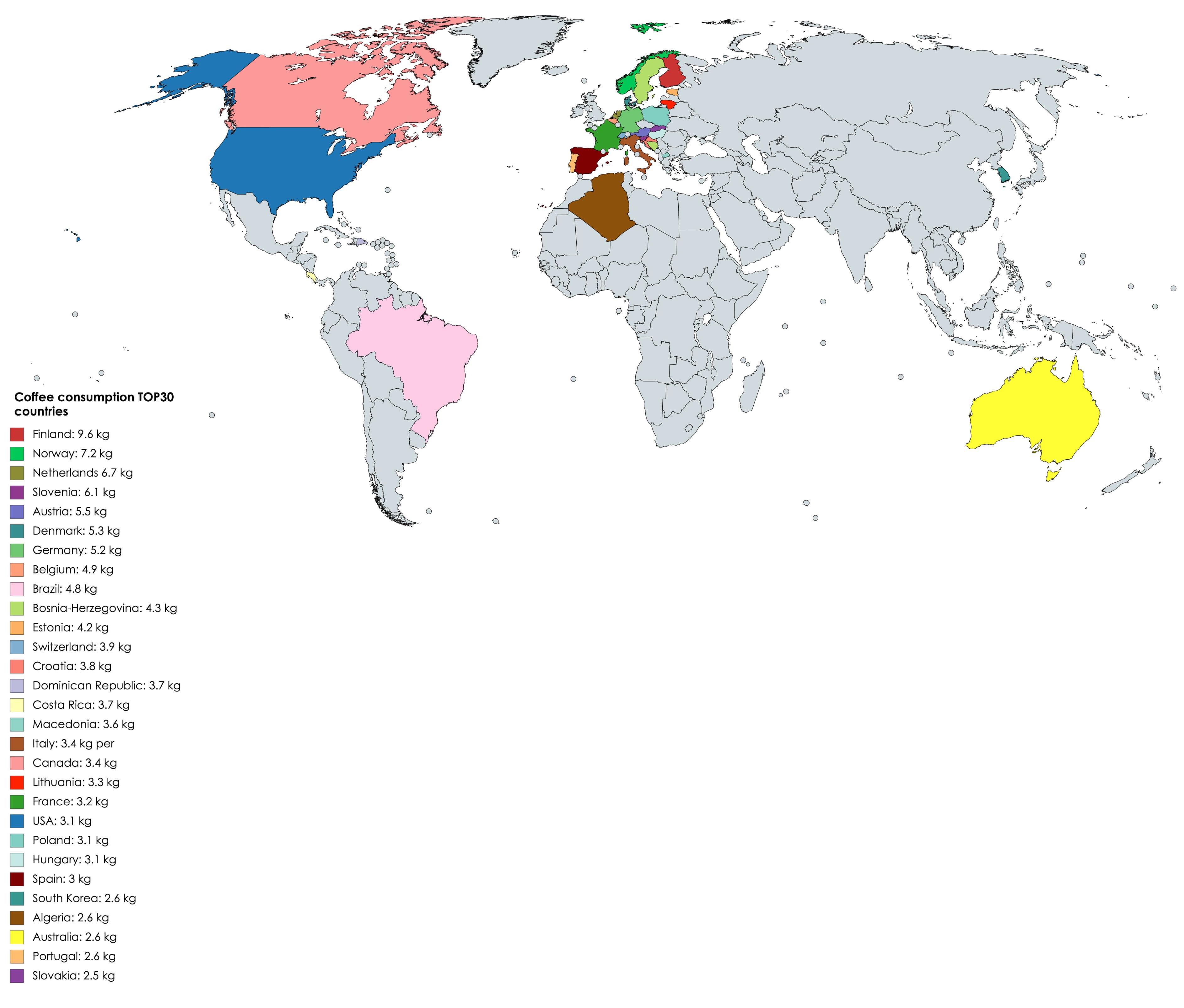 Countries That Consume The Most Coffee In The World r/coolguides