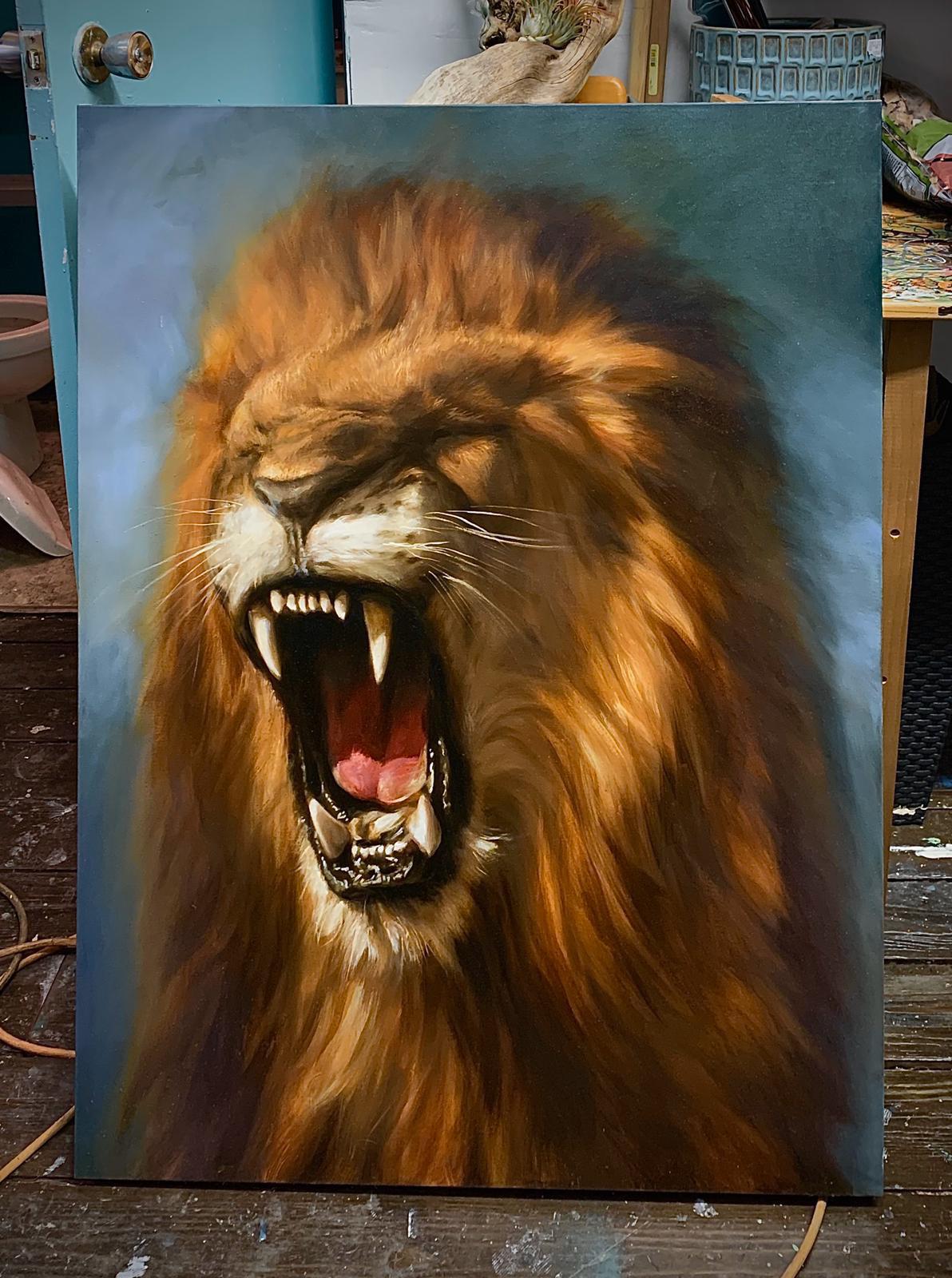 Lion Oil Painting