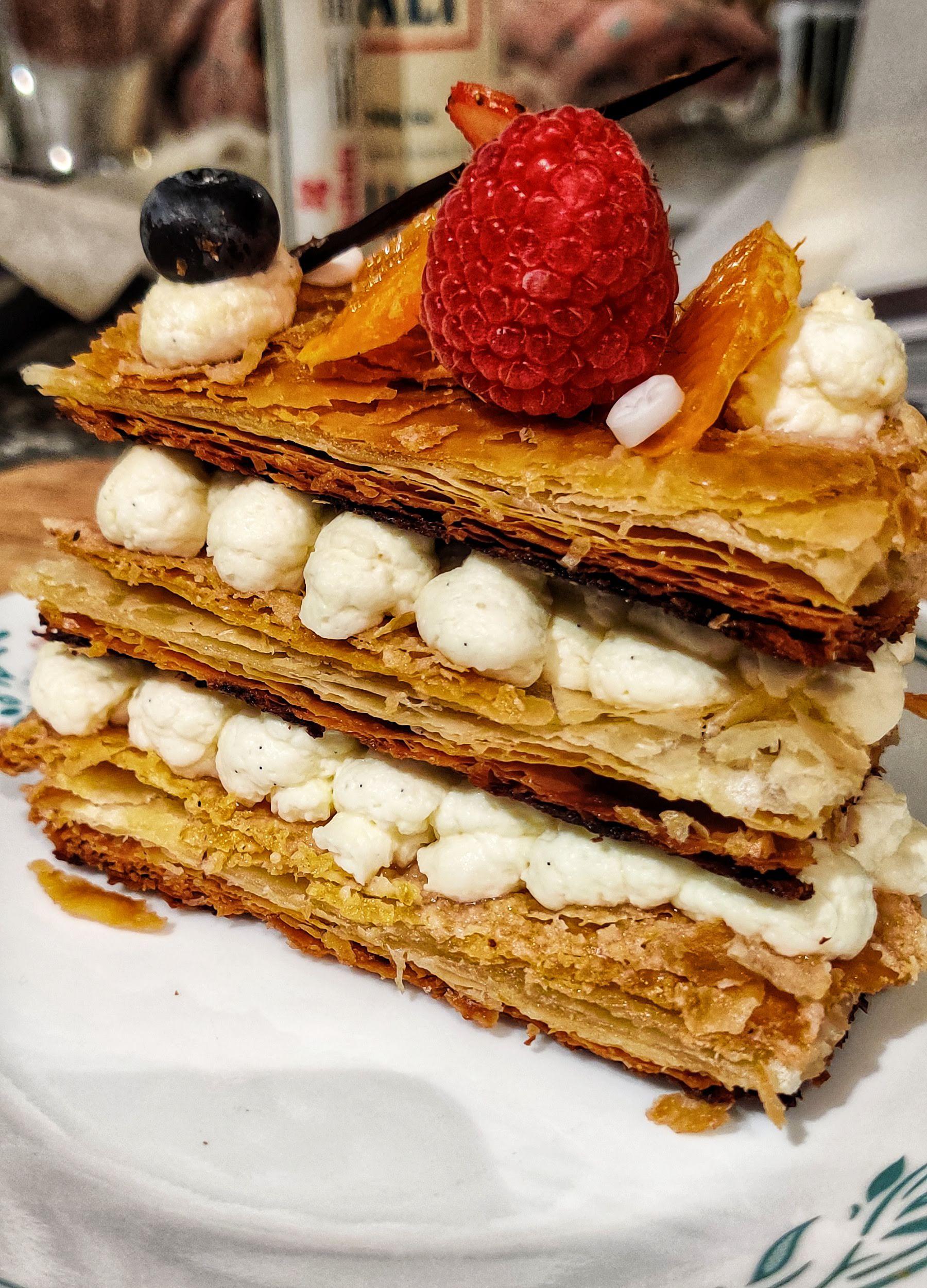 Week 6 Laminated Dough Vanilla Chantilly and fresh fruit mille