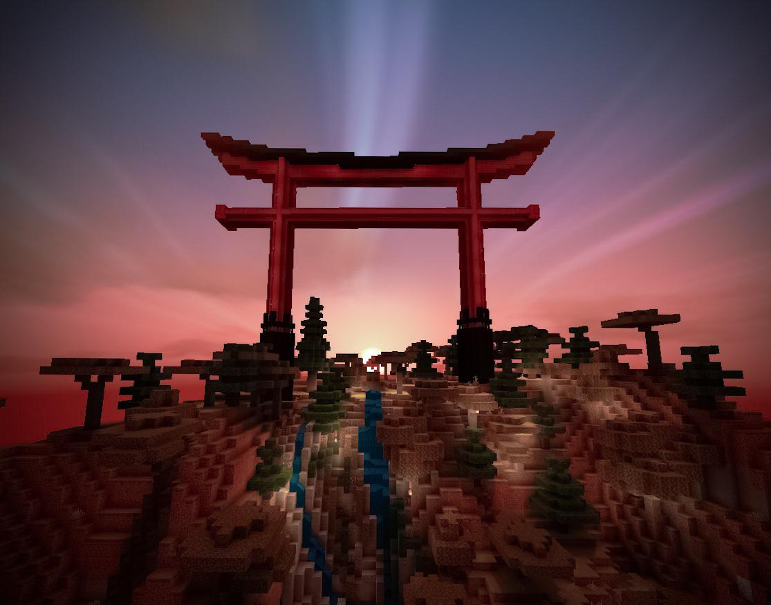 Japanese torii gate I made r/Minecraft