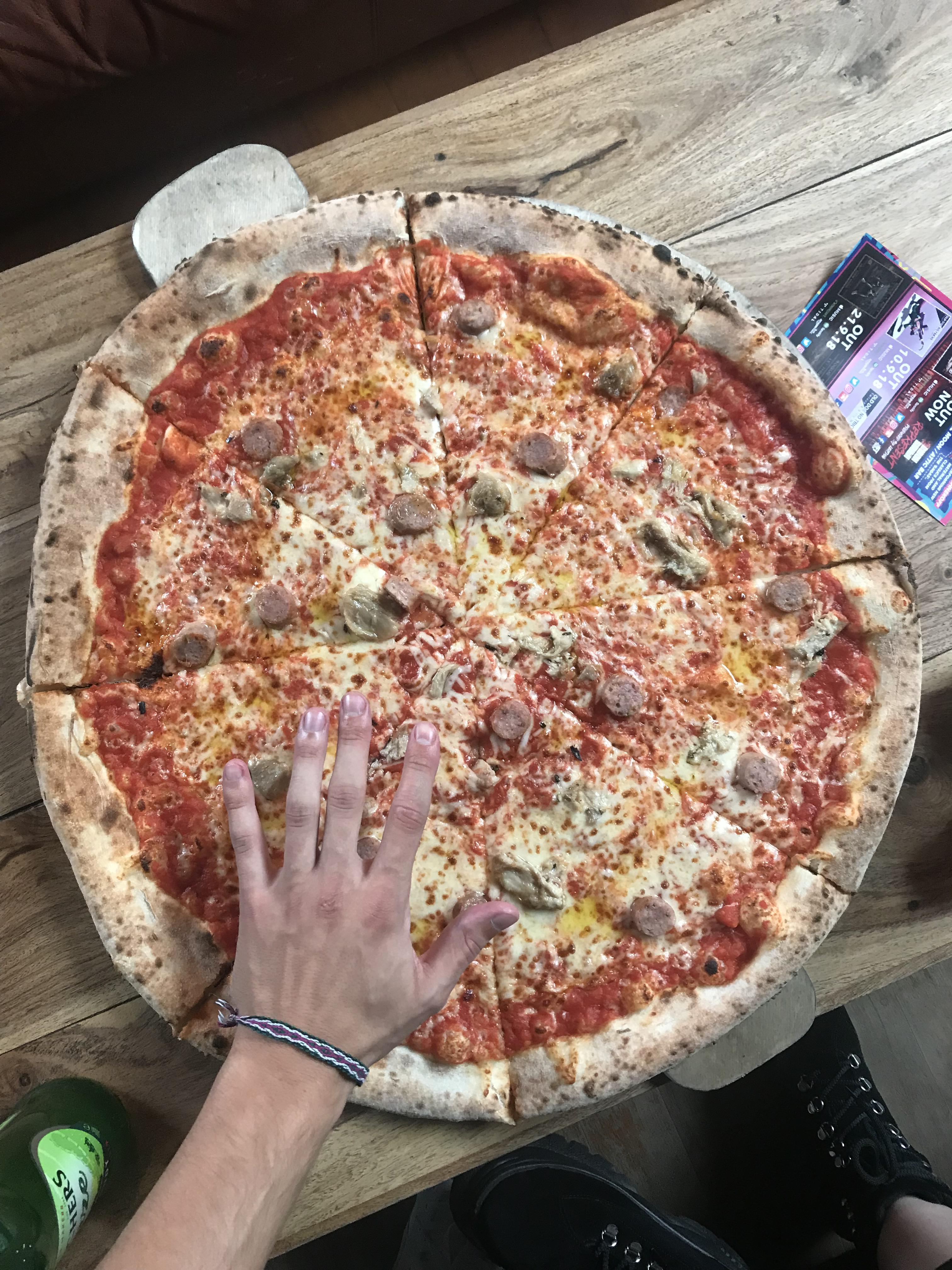 Strong pizza to hand ratio.. (Bristol/UK) r/Pizza