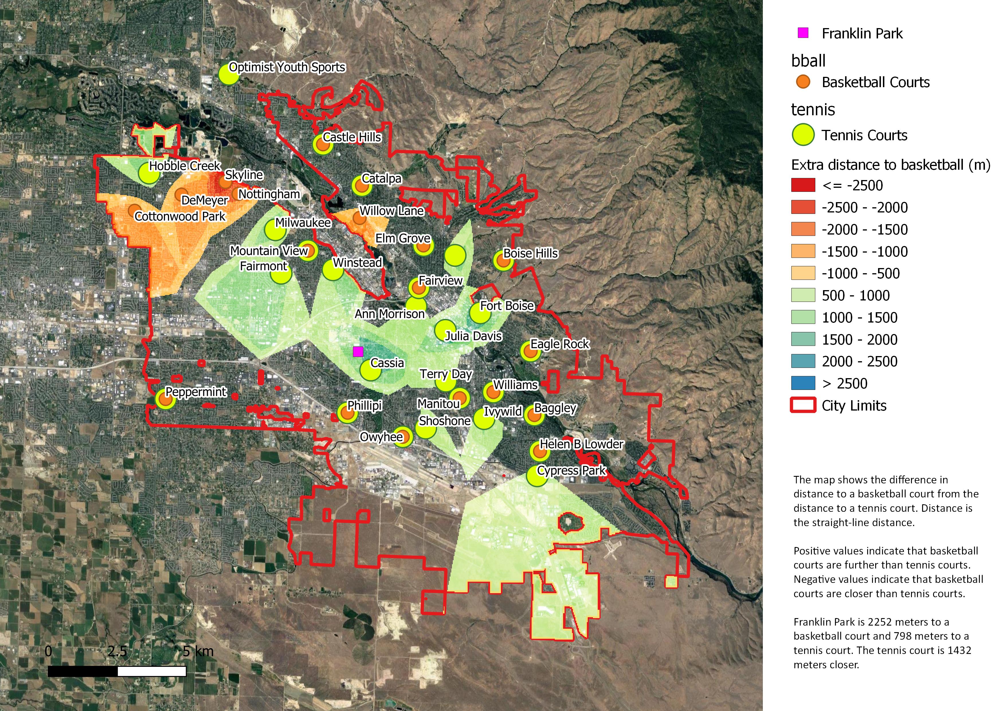 Central Bench, Winstead Park, and West Boise are a basketball court