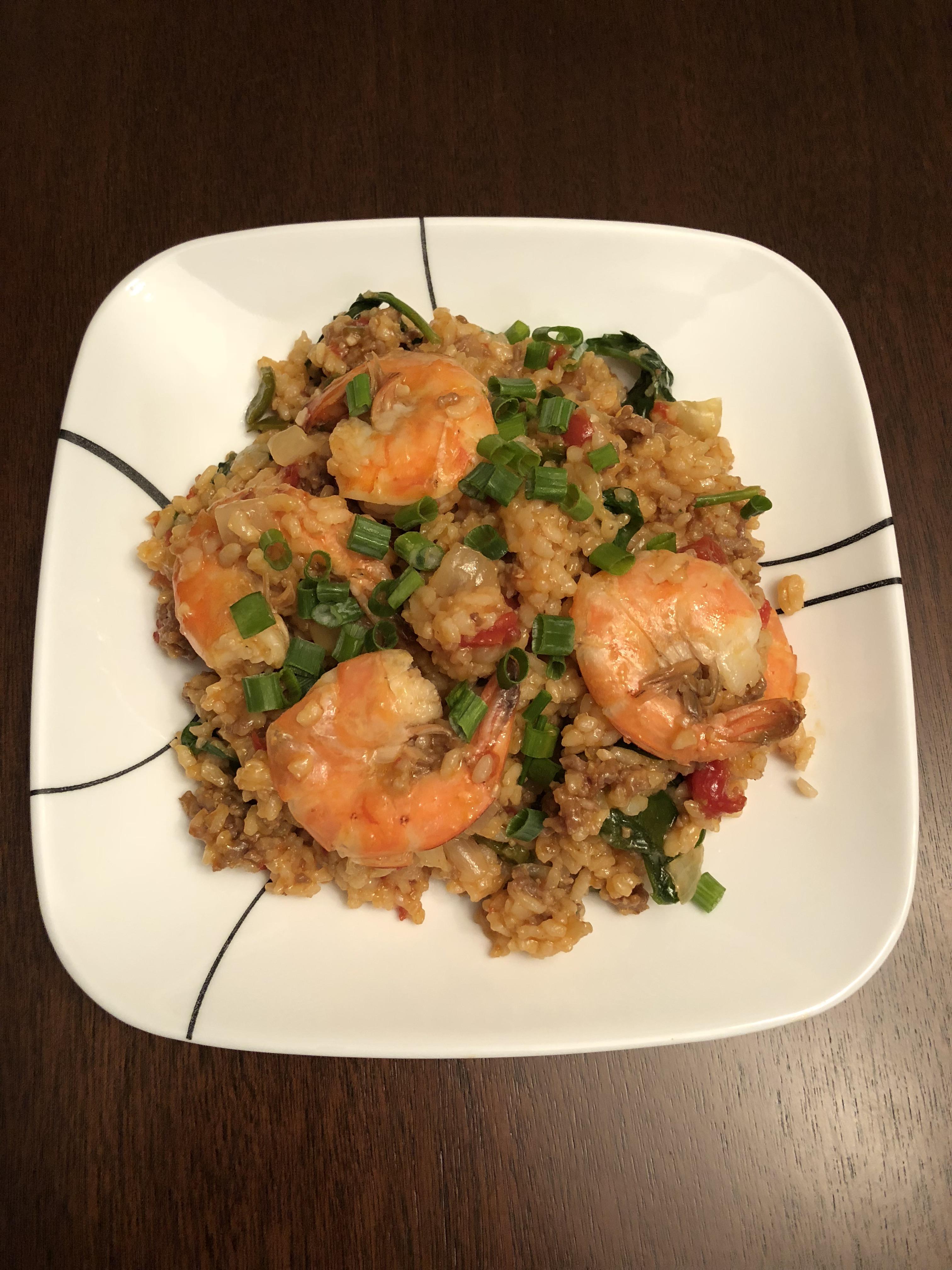 Husband's favorite so far! Shrimp and sausage risotto. r/instantpot