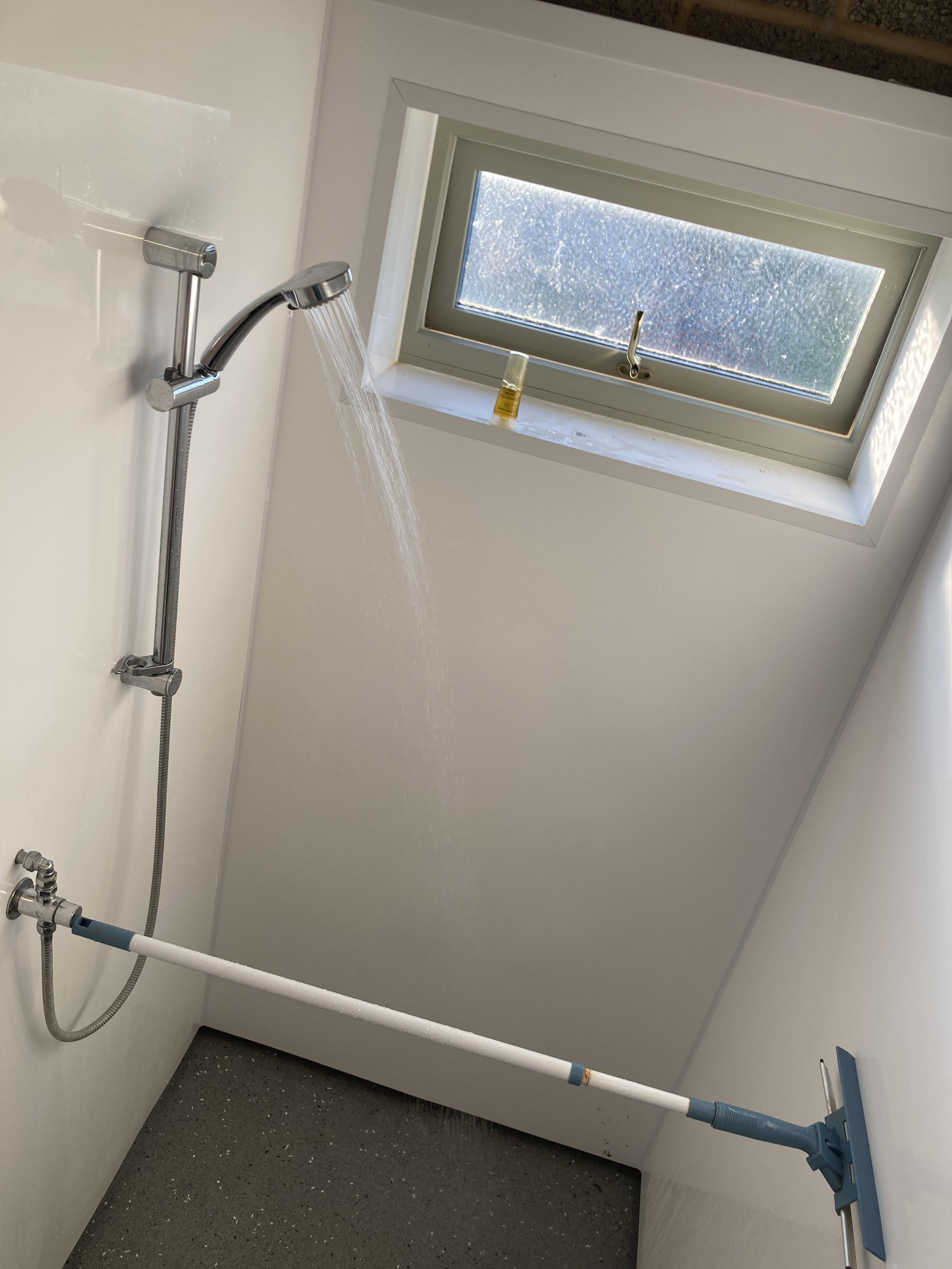 Fixed the campsite shower so it stays on for more than 5 seconds. Images