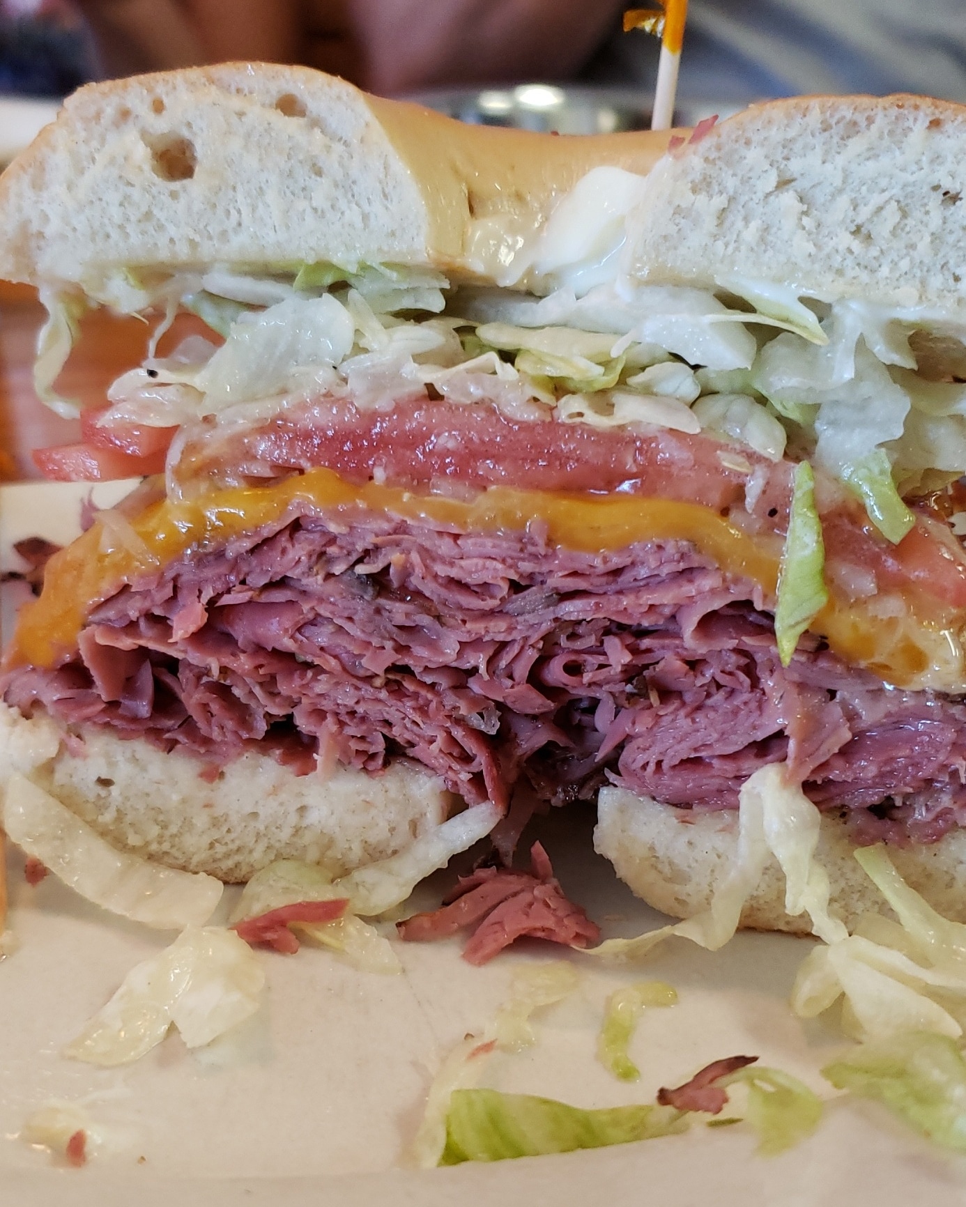 Pastrami bagel sandwich from a local sandwich shop in va r/eatsandwiches