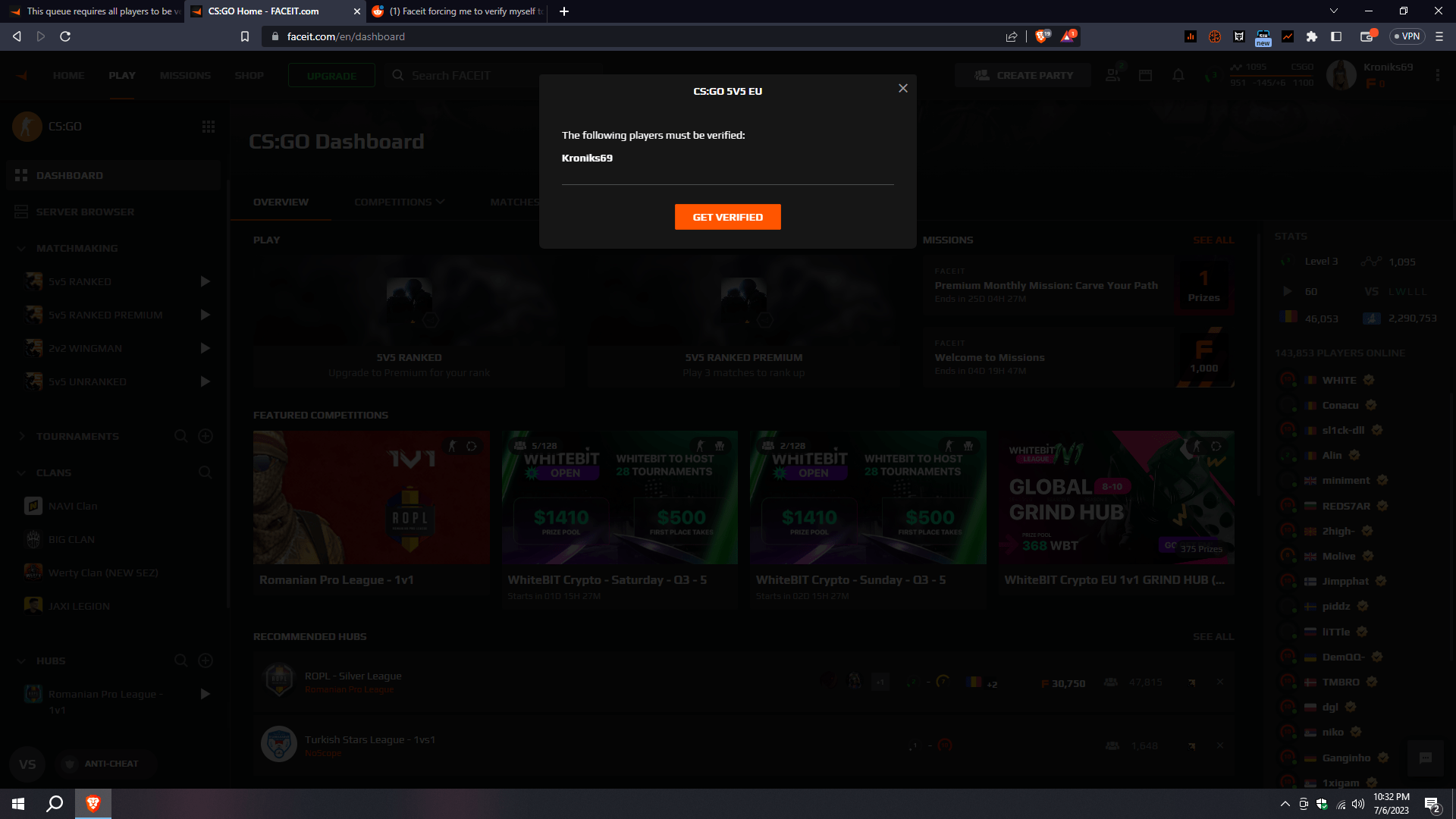 Faceit forces me to verify but im under age and i cant do it in any way
