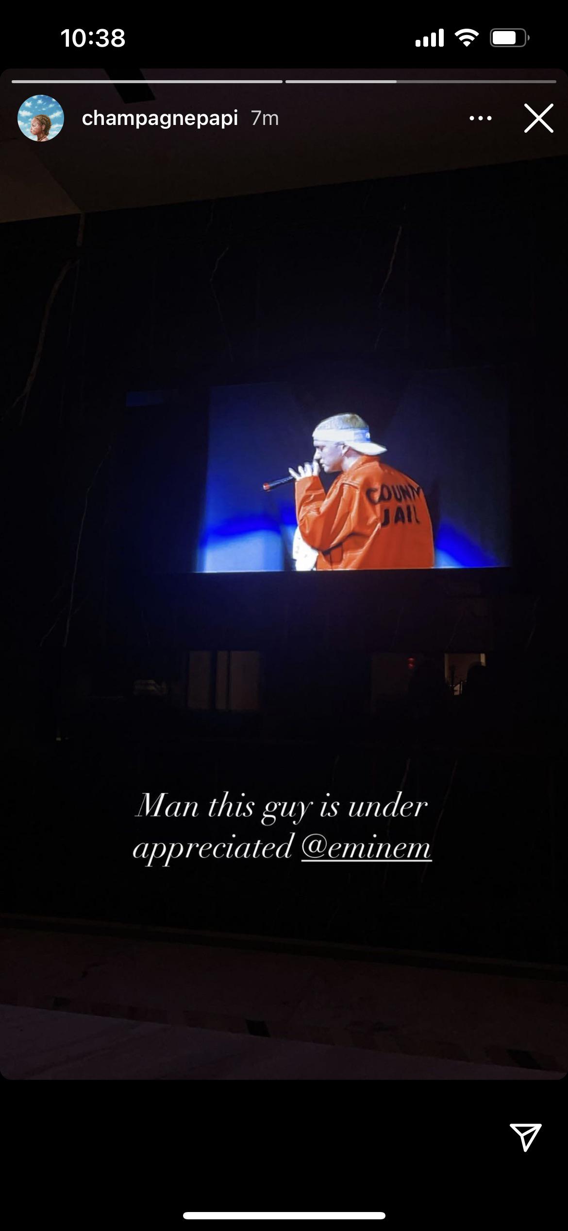 From Drake’s instagram story Eminem