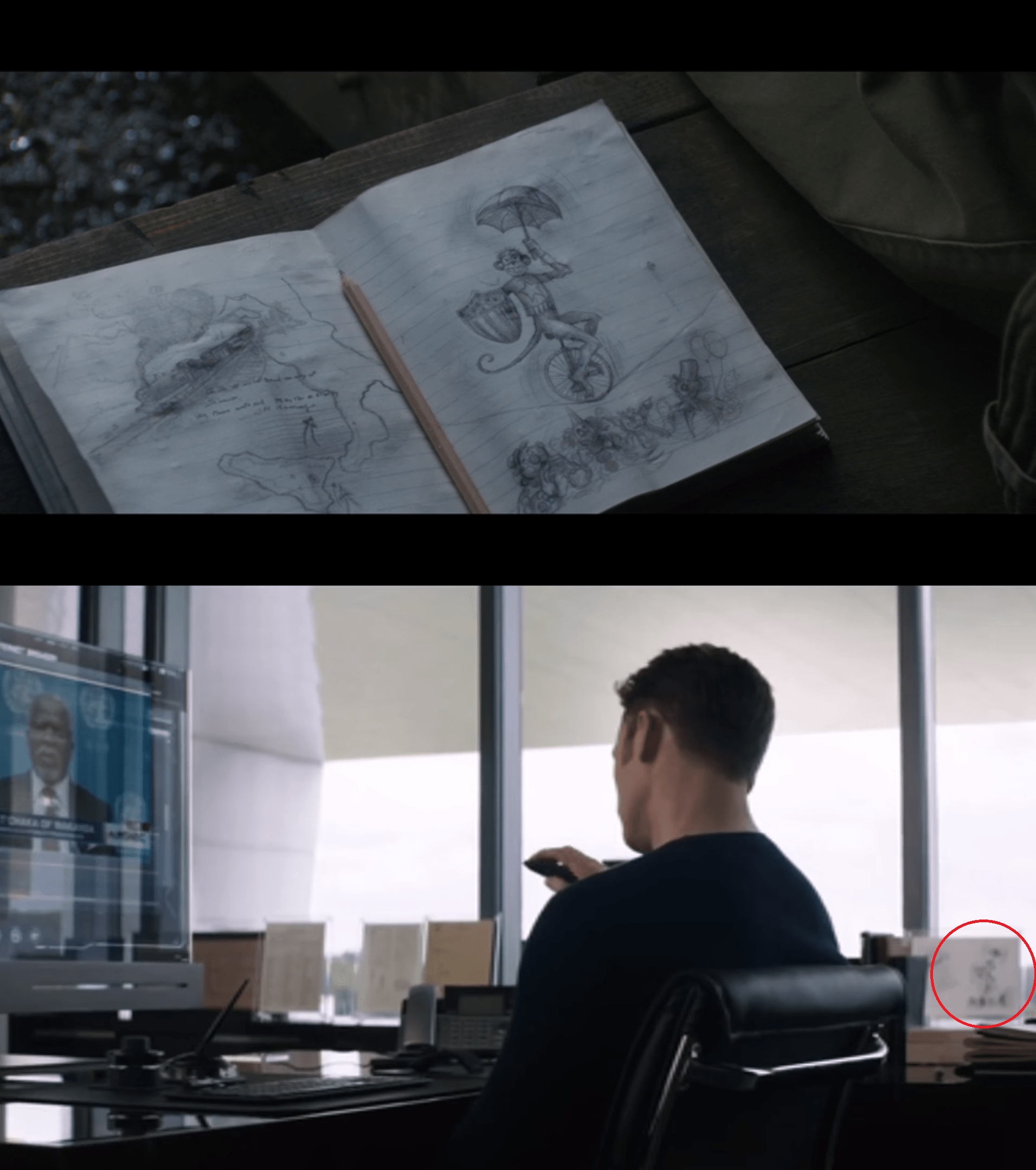 In "Captain America Civil War" a drawing can be seen in the background