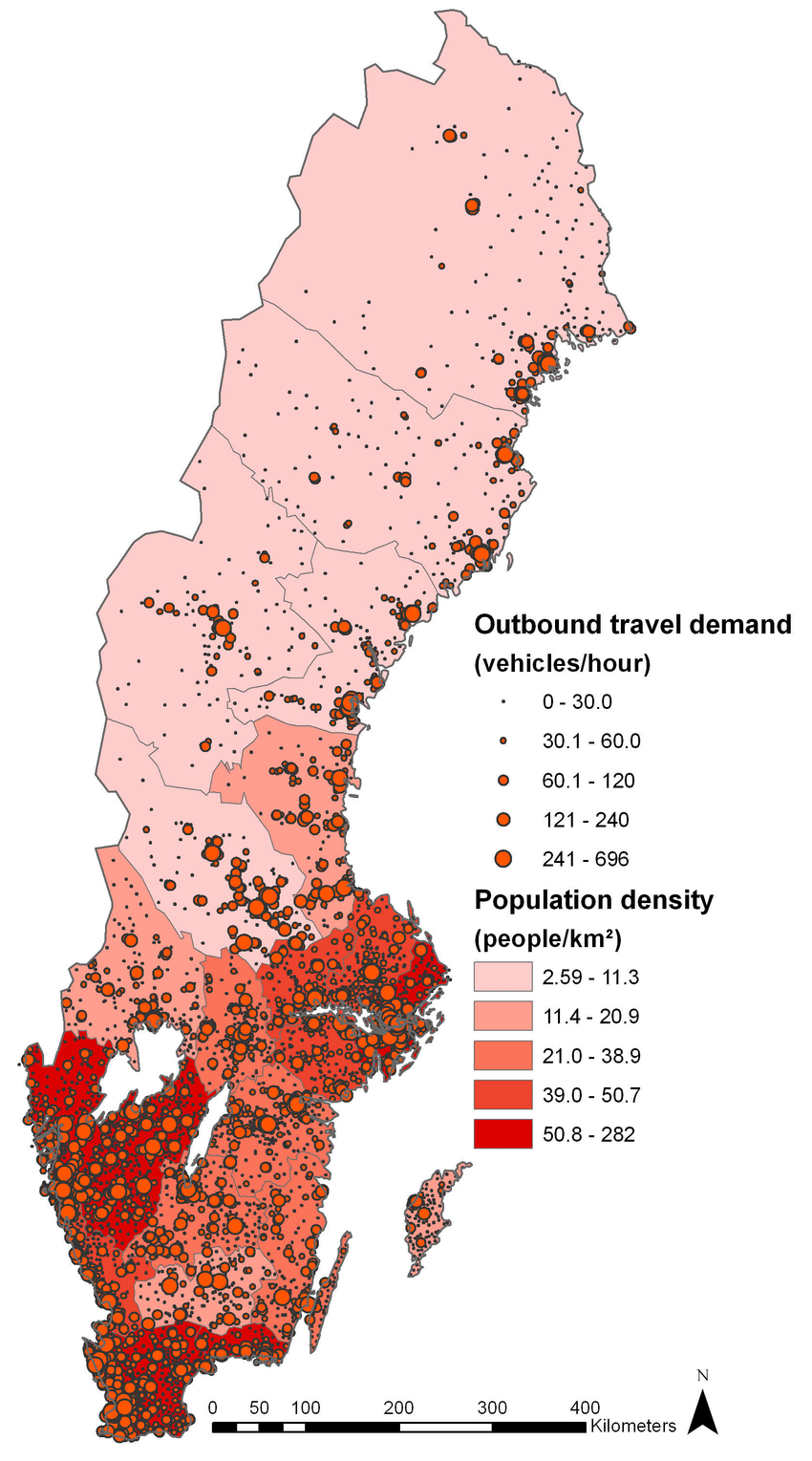 Population density of sweden r/MapPorn