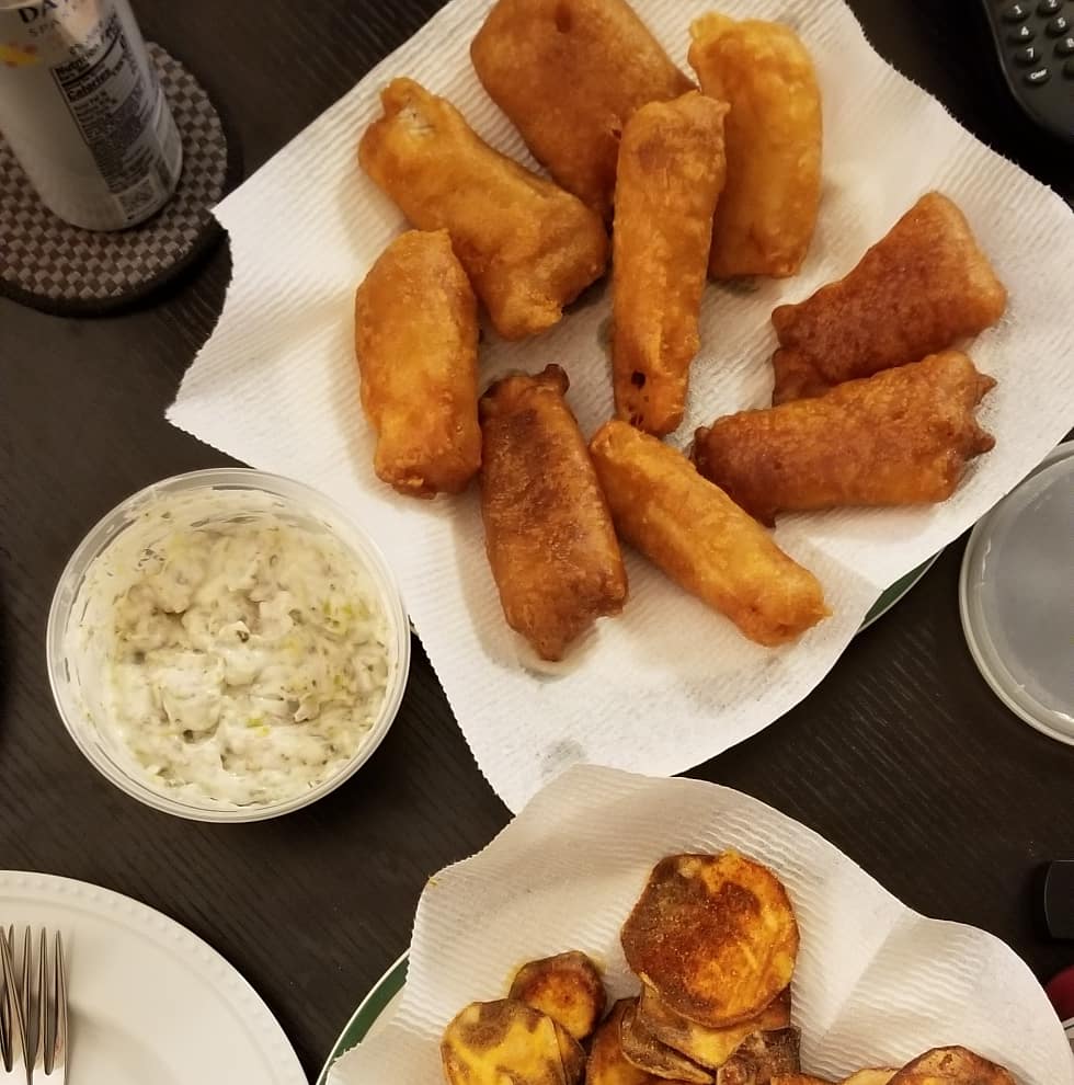Made Kenji's beer battered cod. A few mistakes along the way but still