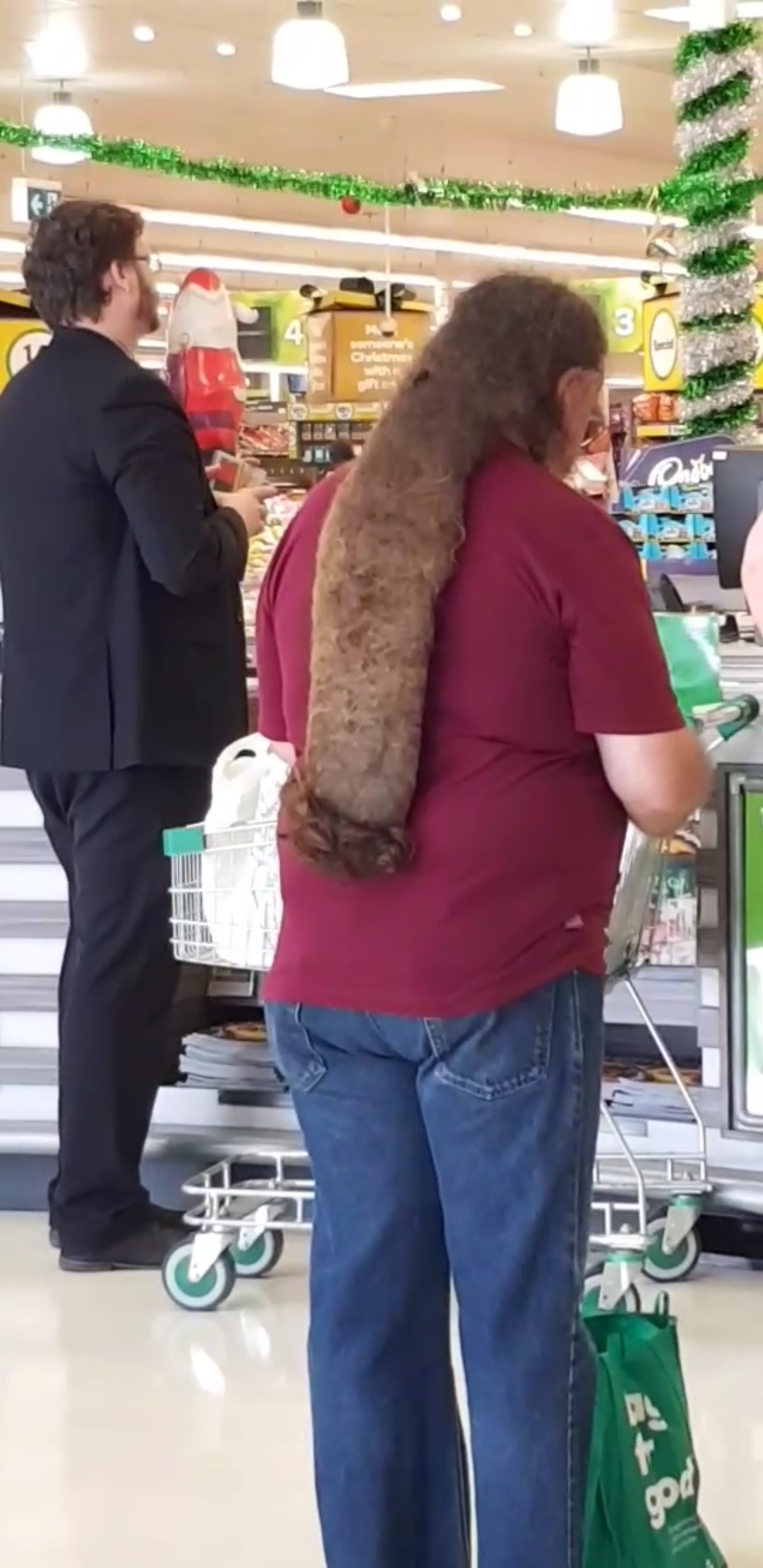 Very interesting hairstyle encountered at my local walmart r