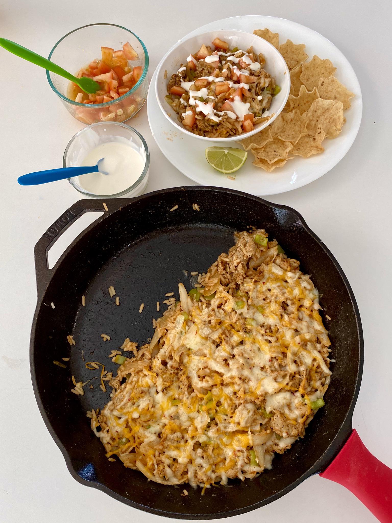 Southwest Chicken Sausage & Rice Skillet hellofresh