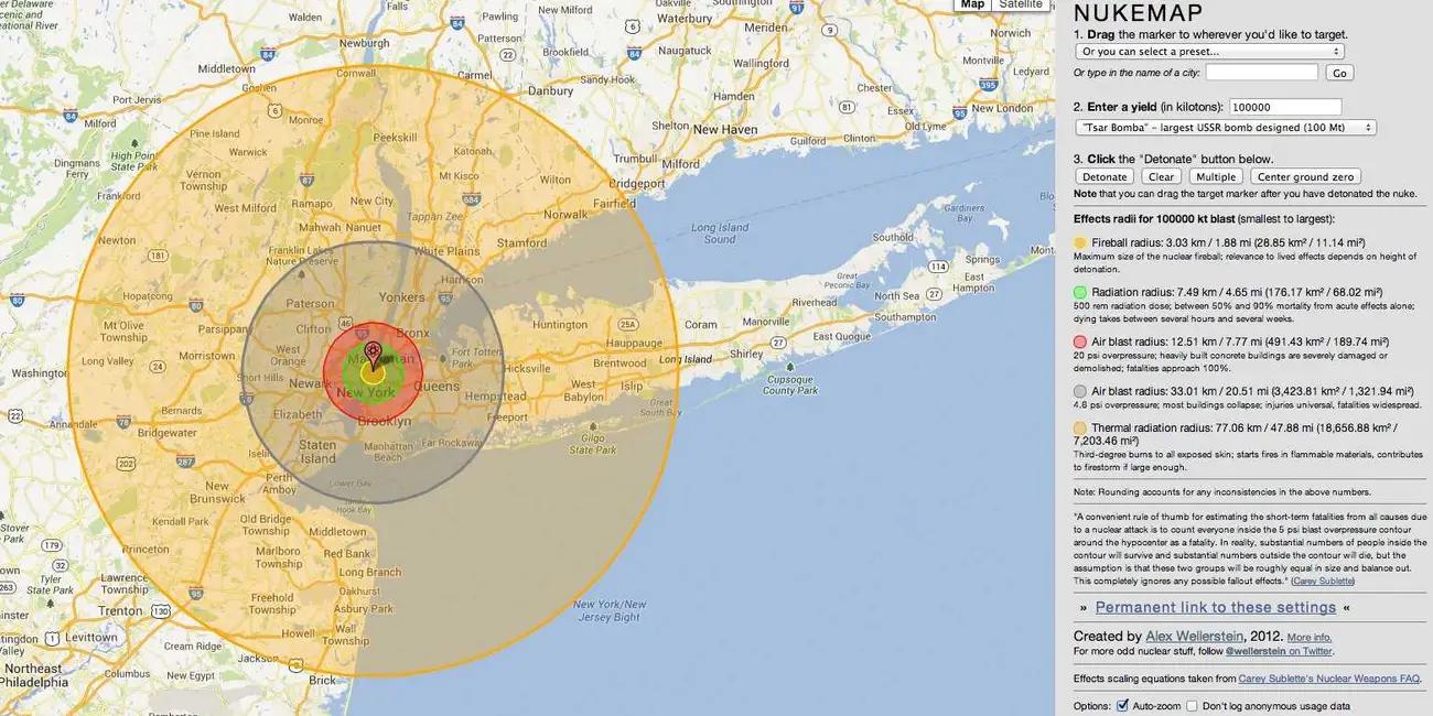If Tsar Bomba was dropped on New York City... r/MapPorn
