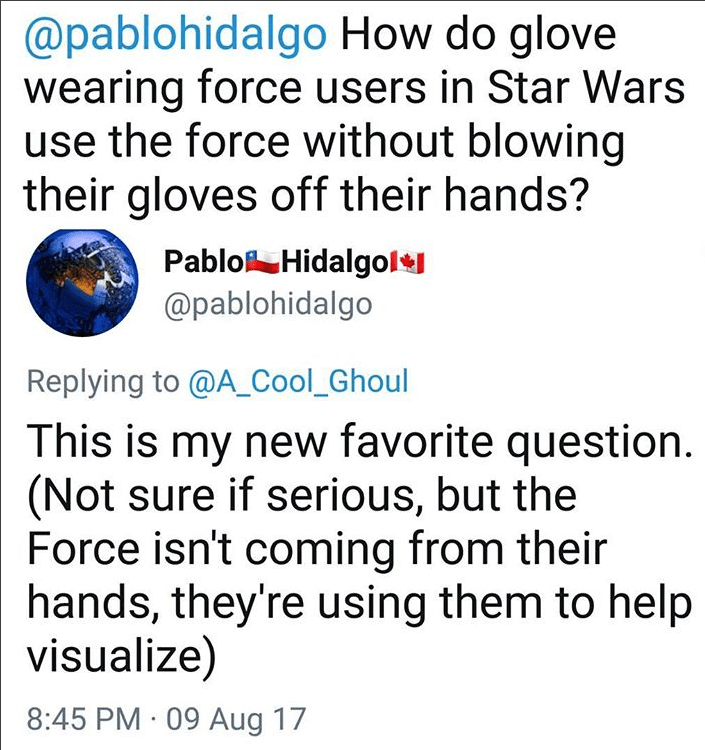 When Pablo Hidalgo tells you your question is his new favorite StarWars