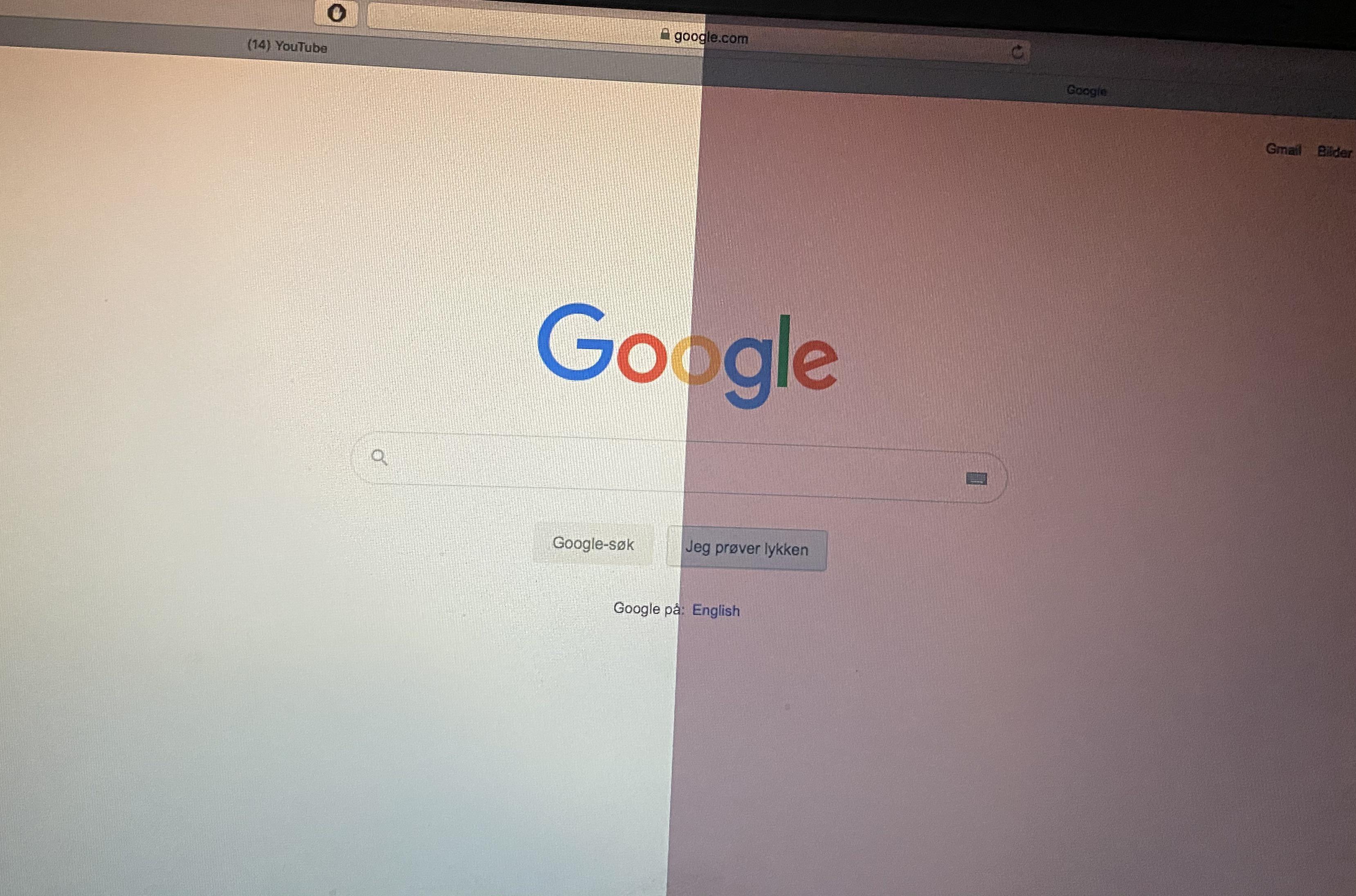 Help??? Half my screen got darker, tried eeeverything😫 (macbook air