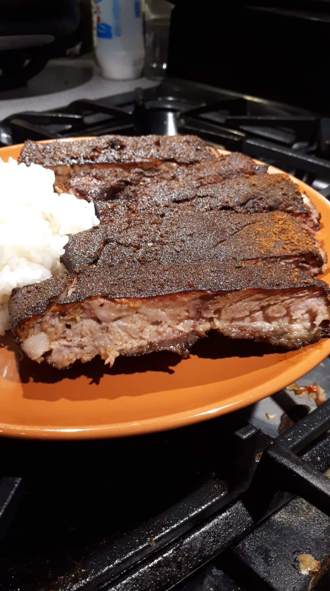 32 hour ribs with a dry rub bark I made r/sousvide