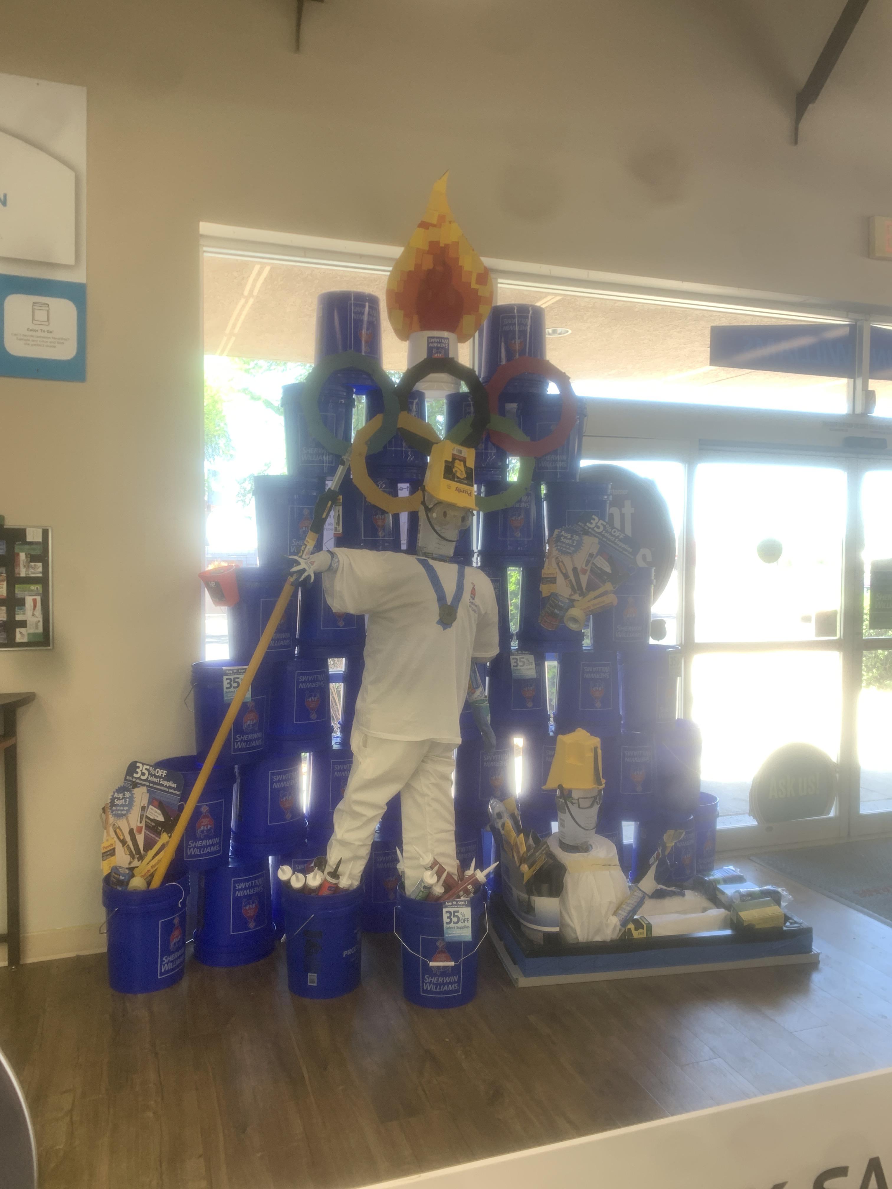 Blue Bucket sale display r/sherwinwilliams