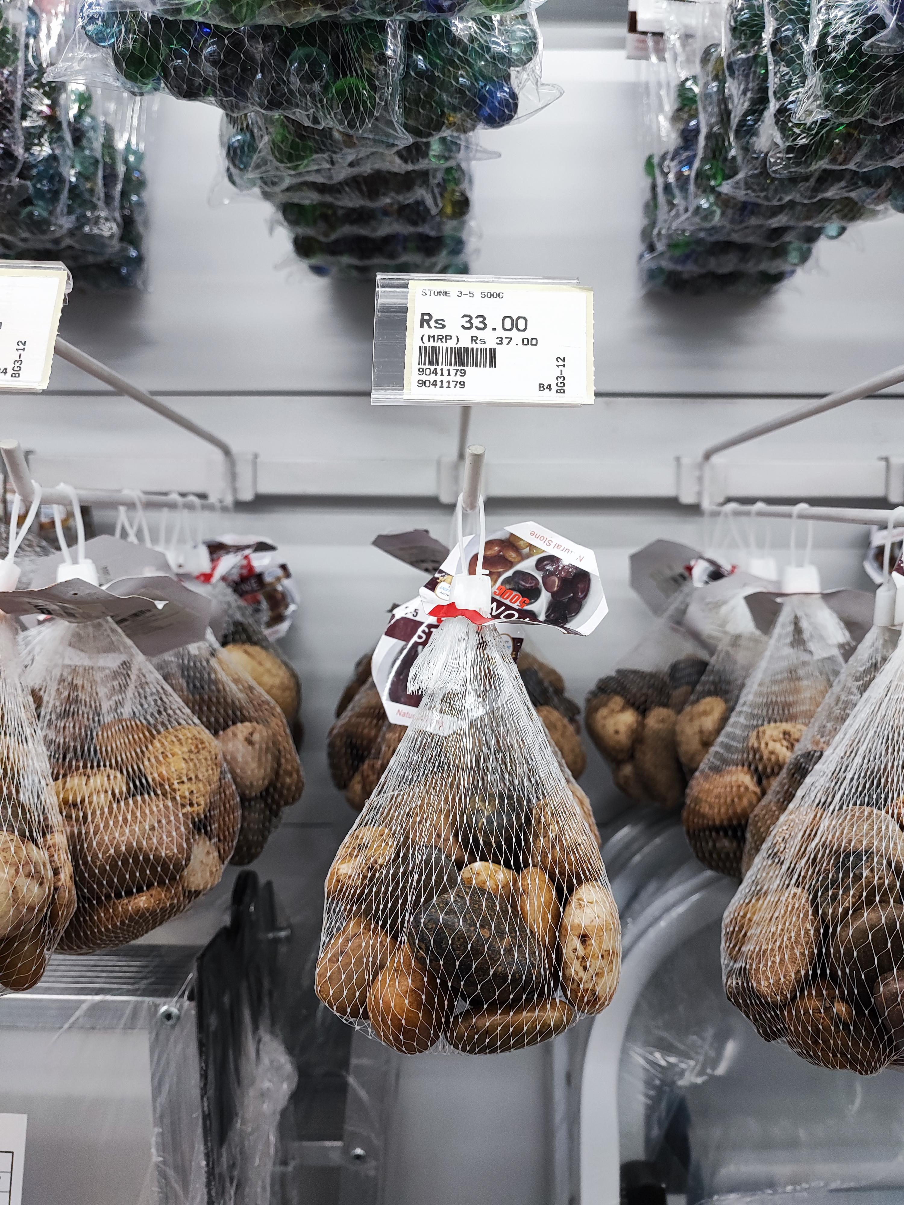 Supermarket nearby sells stone, which are just the ones you can pick