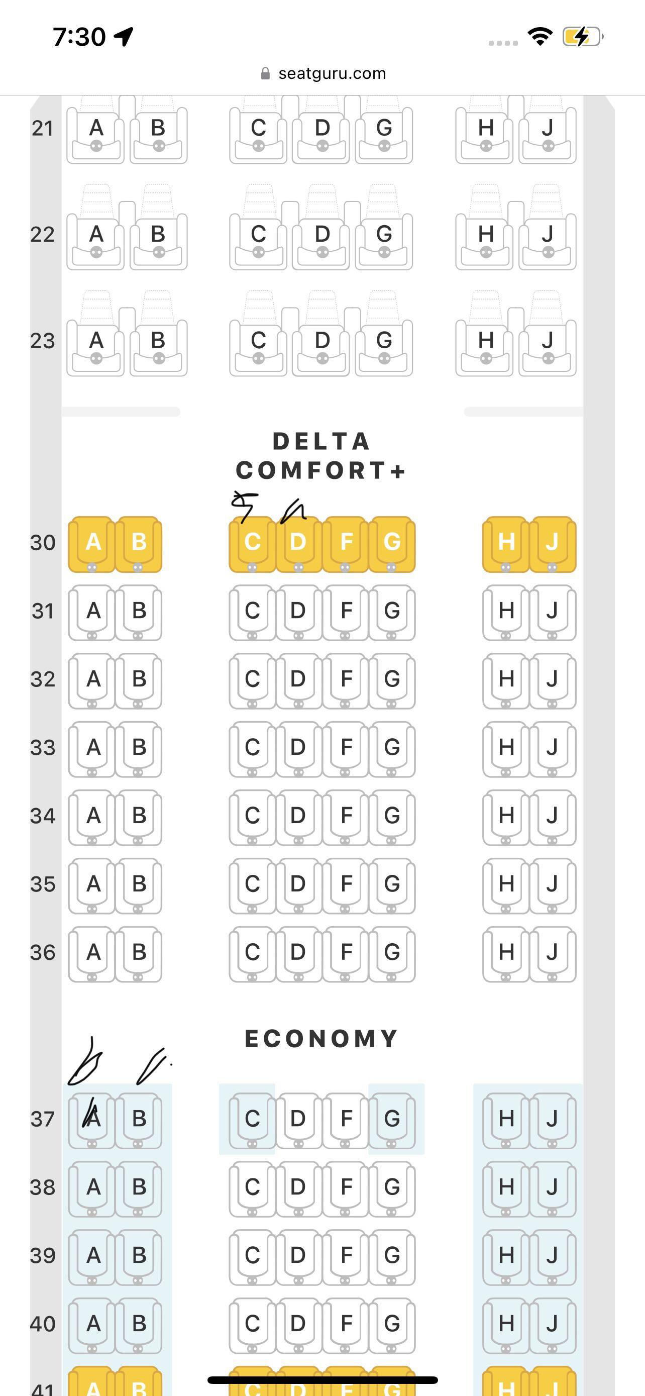 Which seat is better for an international flight? Currently in comfort