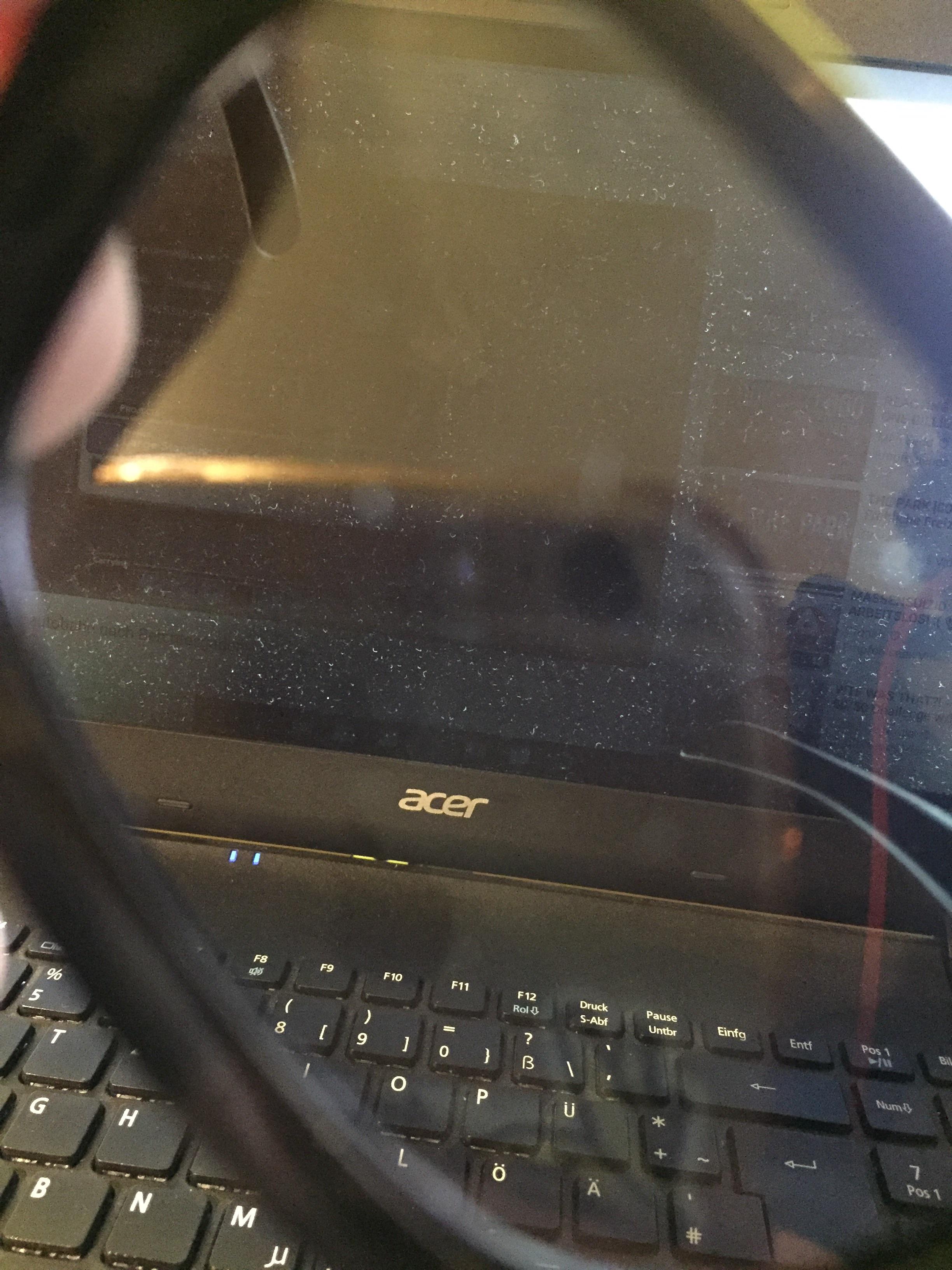 You can use polarized 3D glasses to „hide“ your computer‘s screen. Also