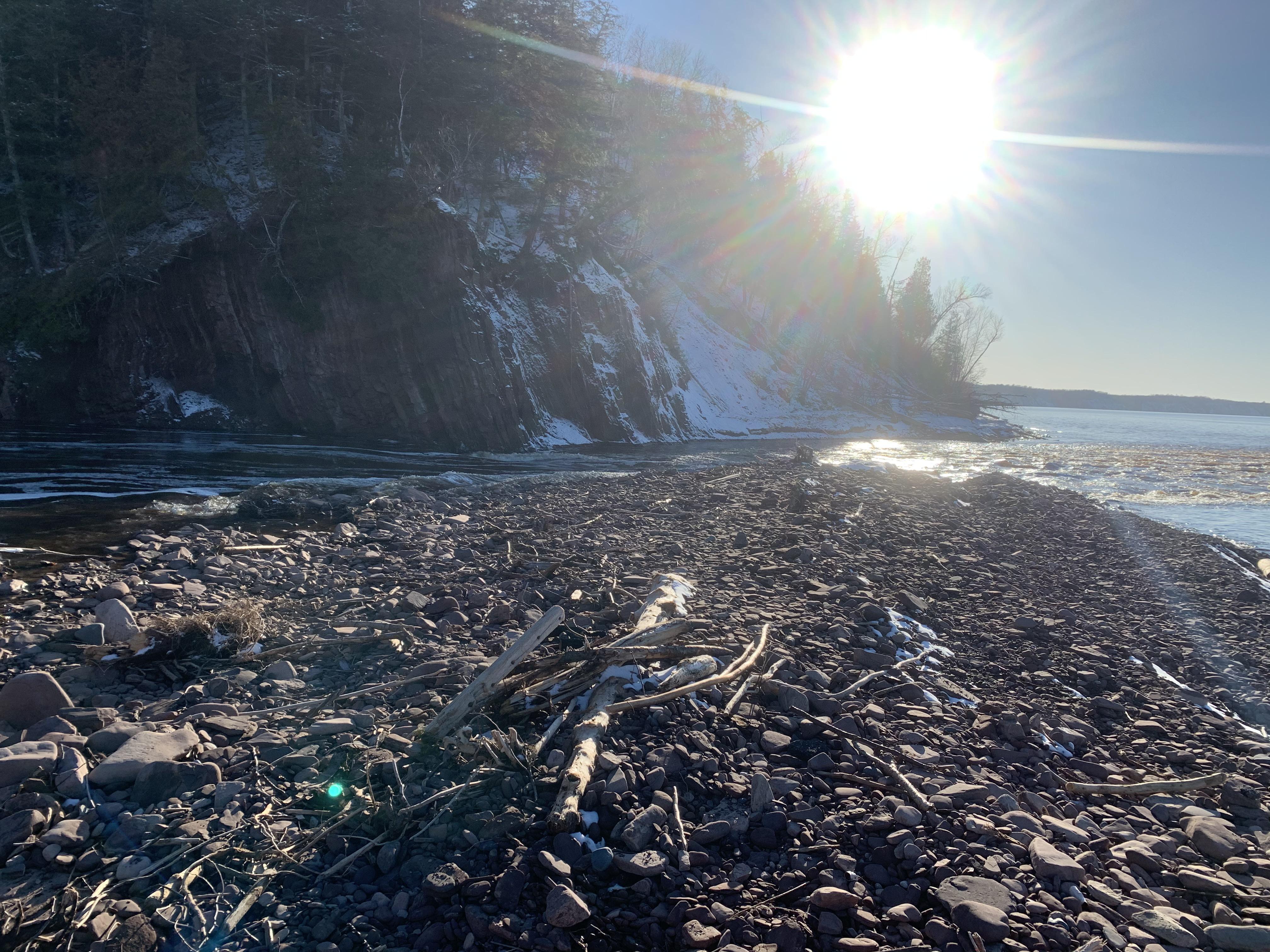 Wisconsin/Michigan, USA where the Montreal River empties into Lake