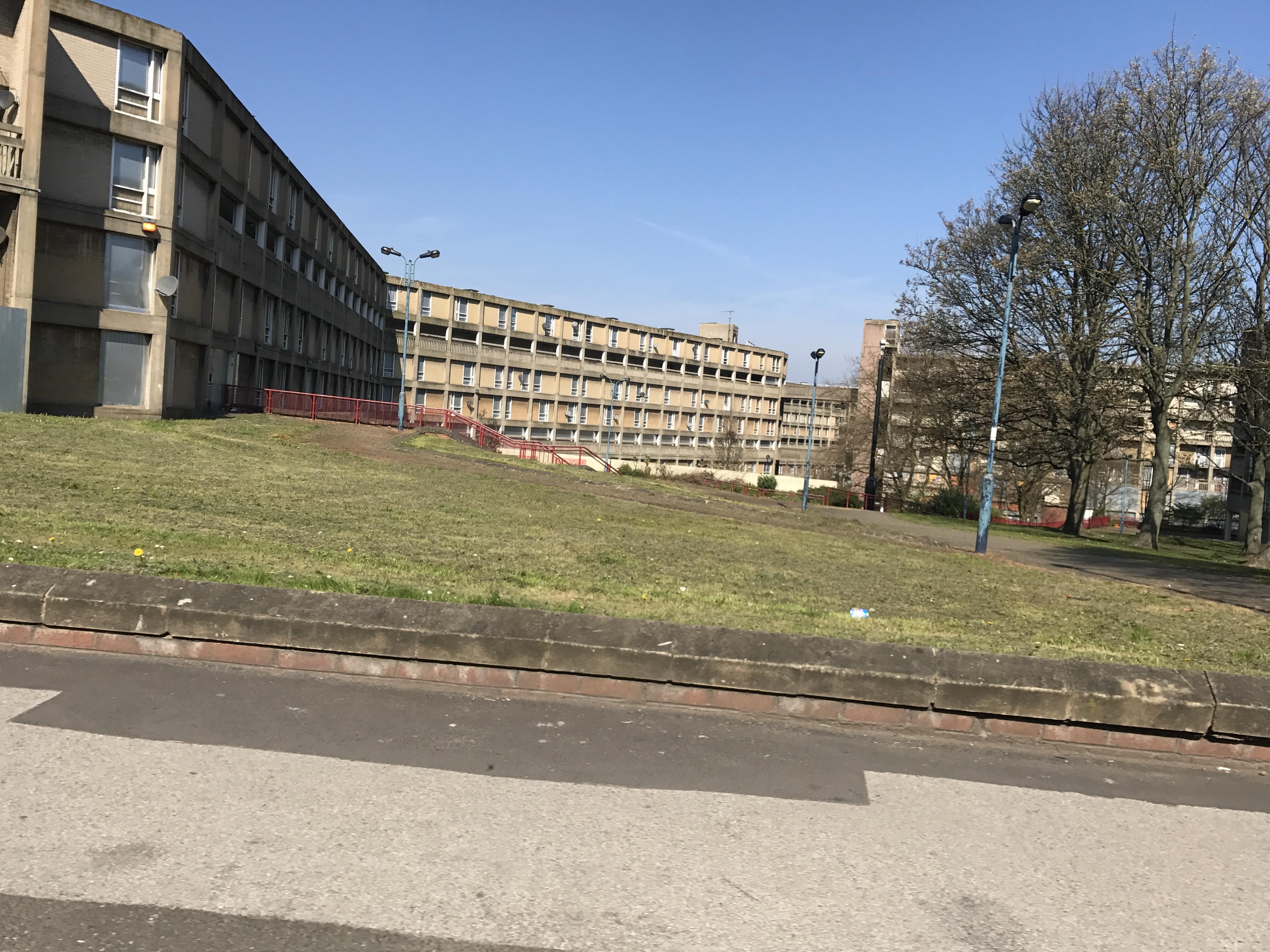 Park Hill, Sheffield, UK once a thriving community now sadly boarded