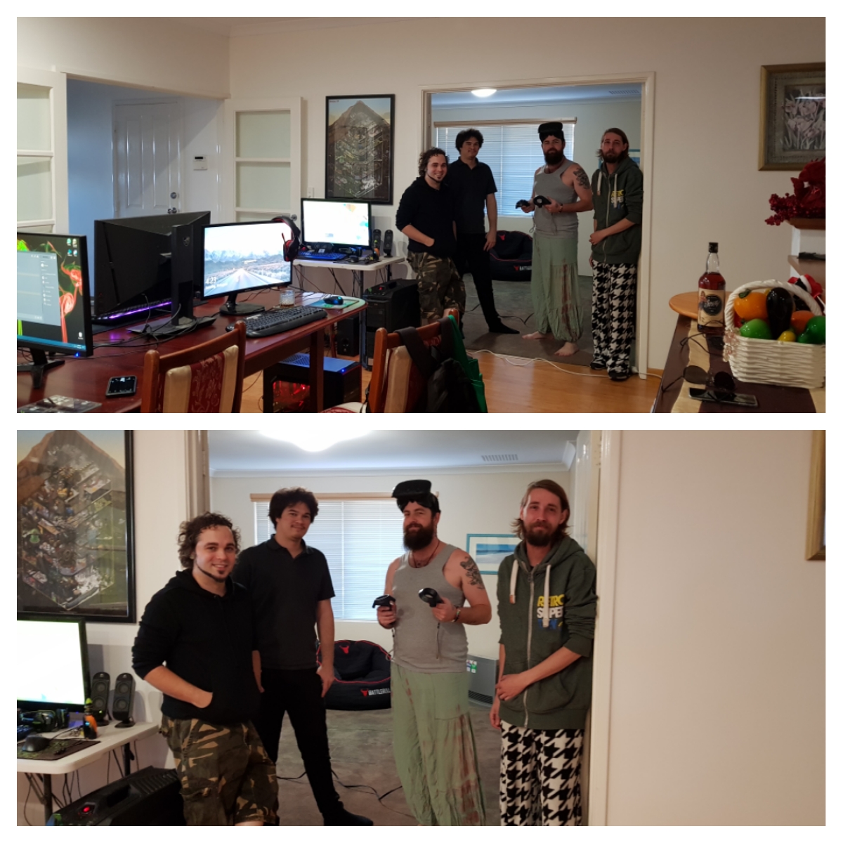 LAN party. Just 4 guys in their 30s having an old school LAN night. r