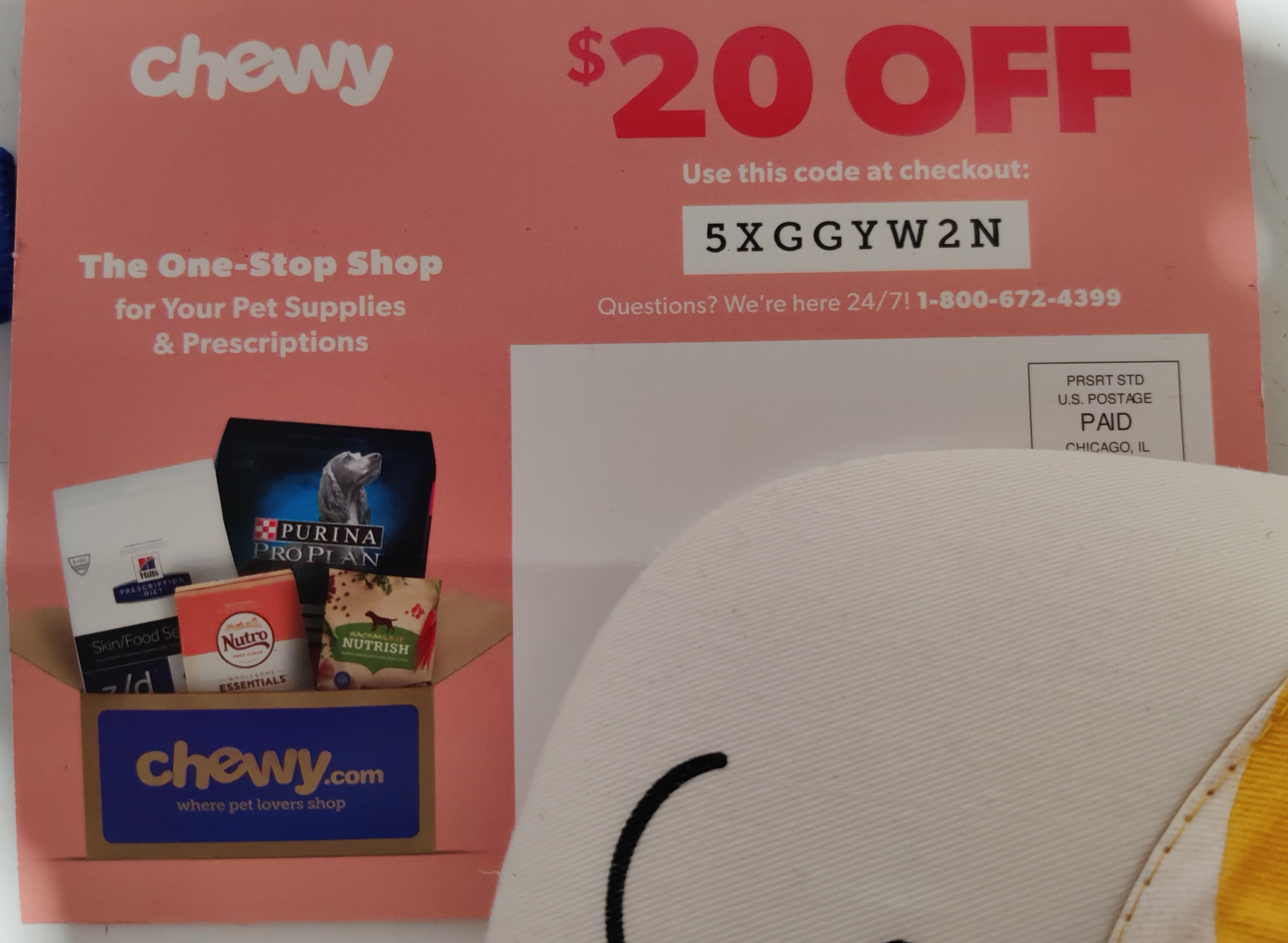 Chewy code r/SingleUseCodes