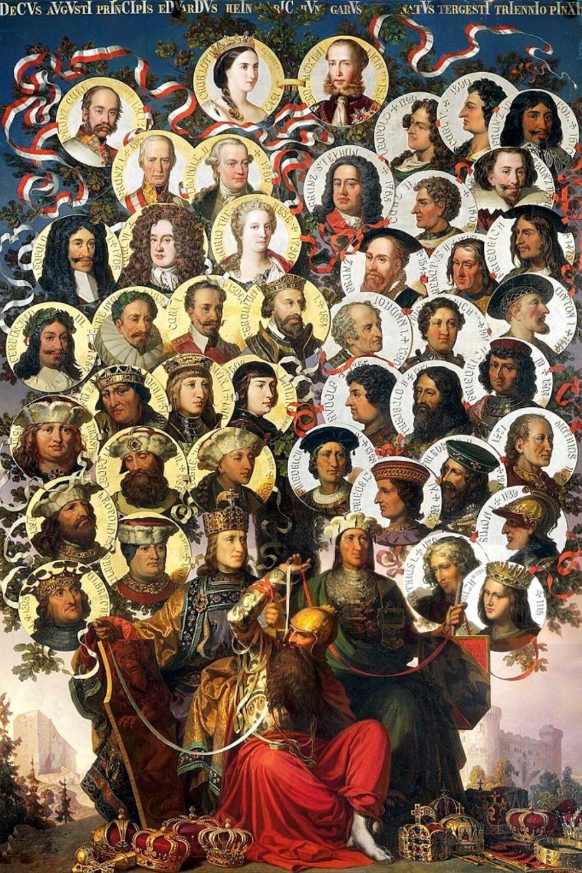 HabsburgLorraine Family Tree. Painting by Cesare Dell'Acqua, 1863. r