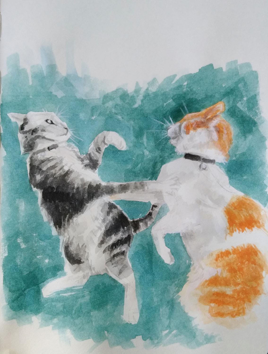 Gouache sketch based on a photo in Reddit gets drawn sketchbooks